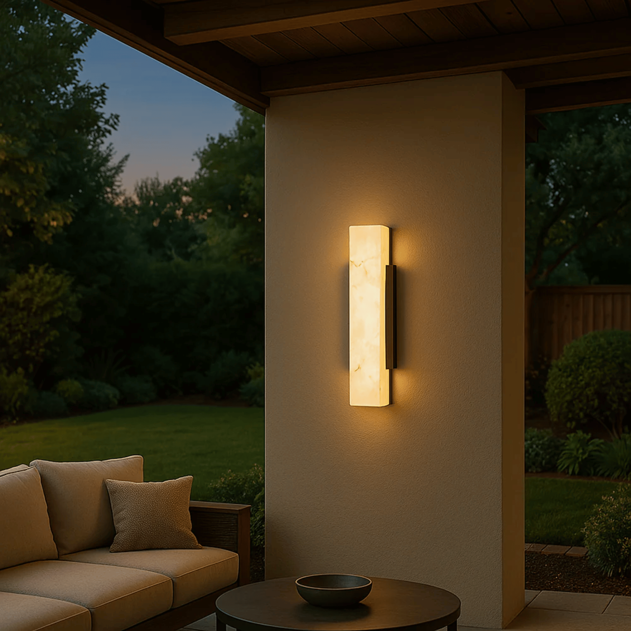 Waterproof Outdoor LED Wall Light with Marble Effect, Small / Cold White, Landscape Pathway Lighting, Uteld