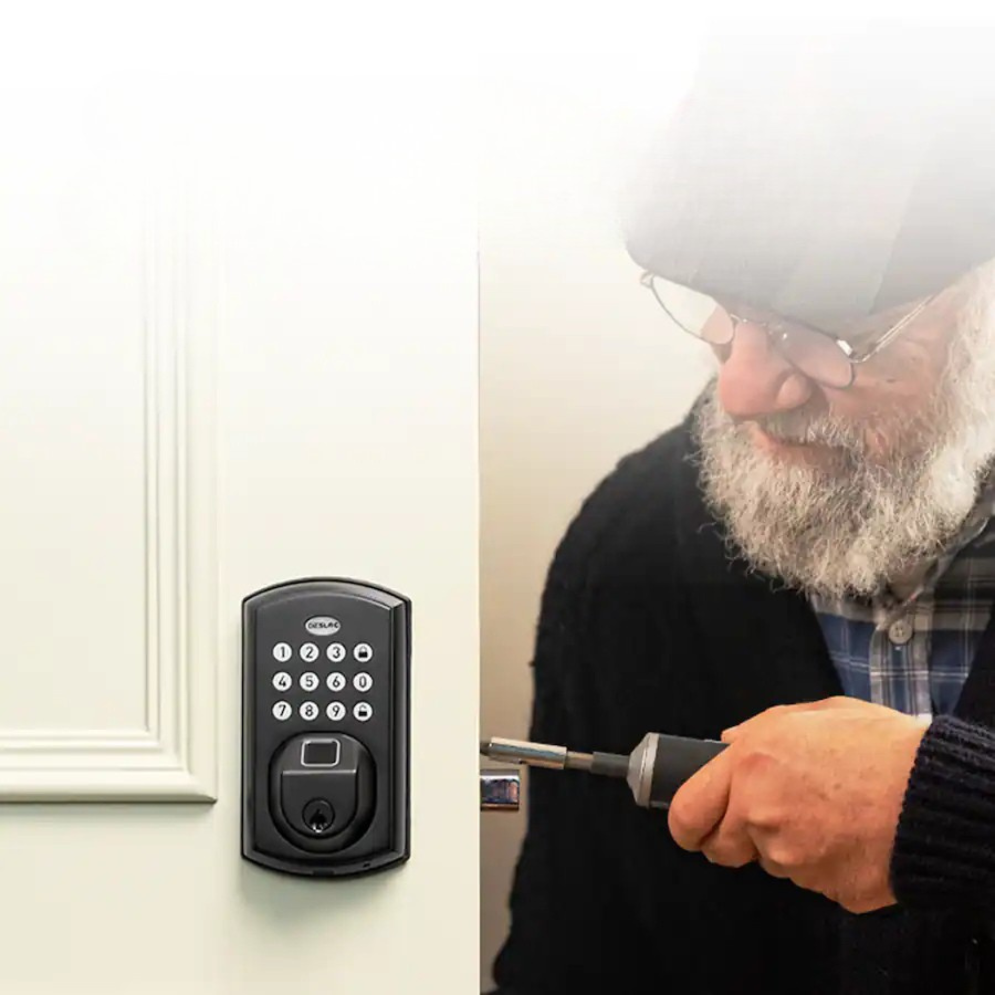 Keyless Smart Door Lock Handle Set with Fingerprint, Deadbolts, Vaktra Entry