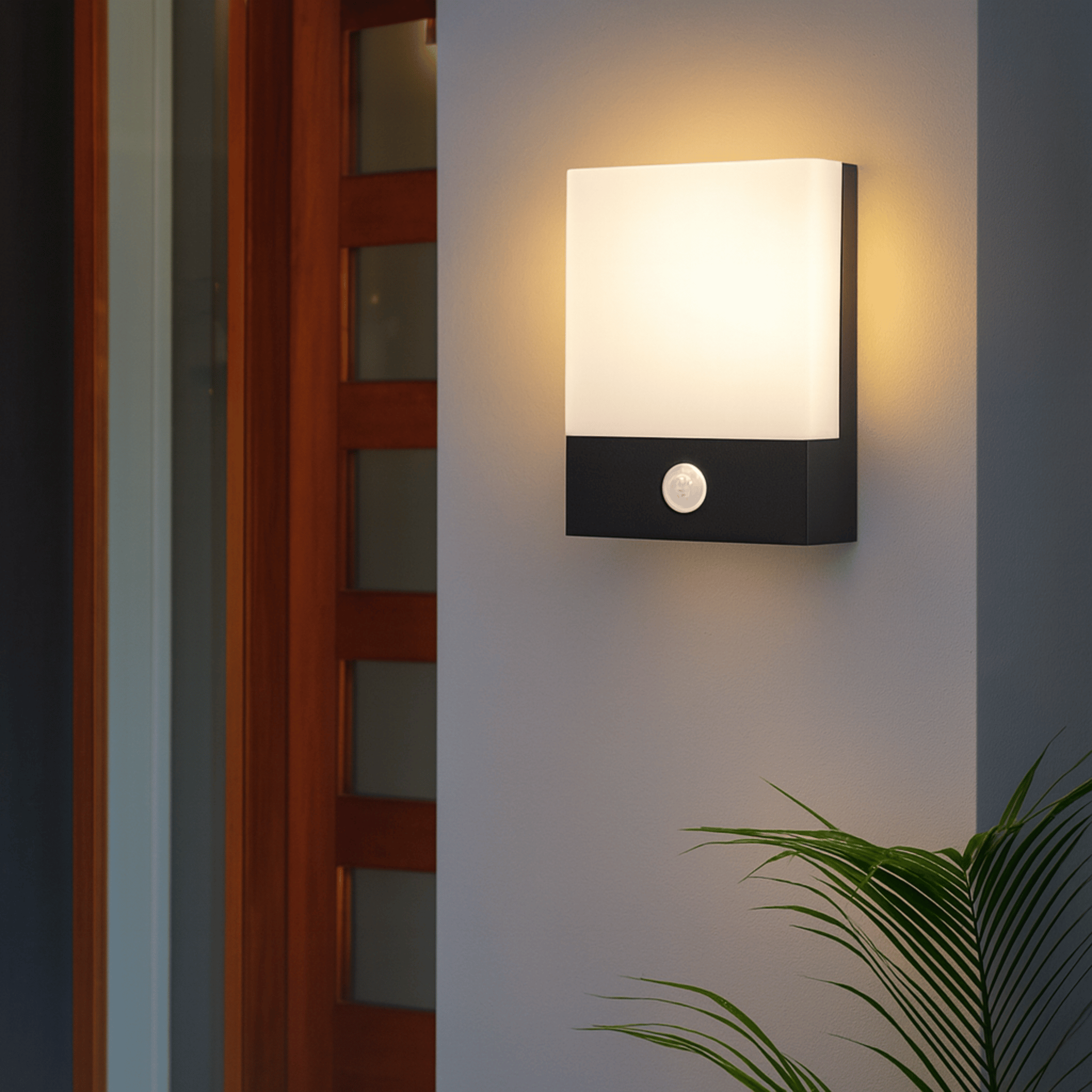 Vaktre LED Outdoor Wall Light with Motion Sensor, Warm White, Landscape Pathway Lighting, Waterproof Square