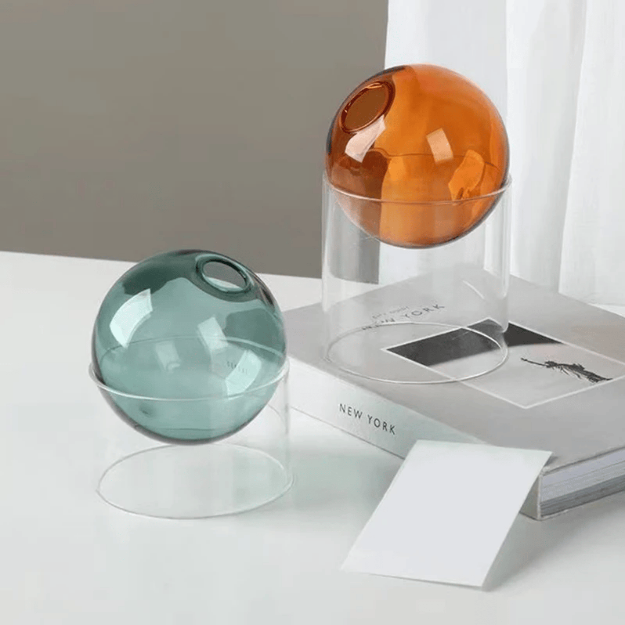 Nordic Borosilicate Glass Flower Vase by Skonne, Vases, Vårka Round for Flowers