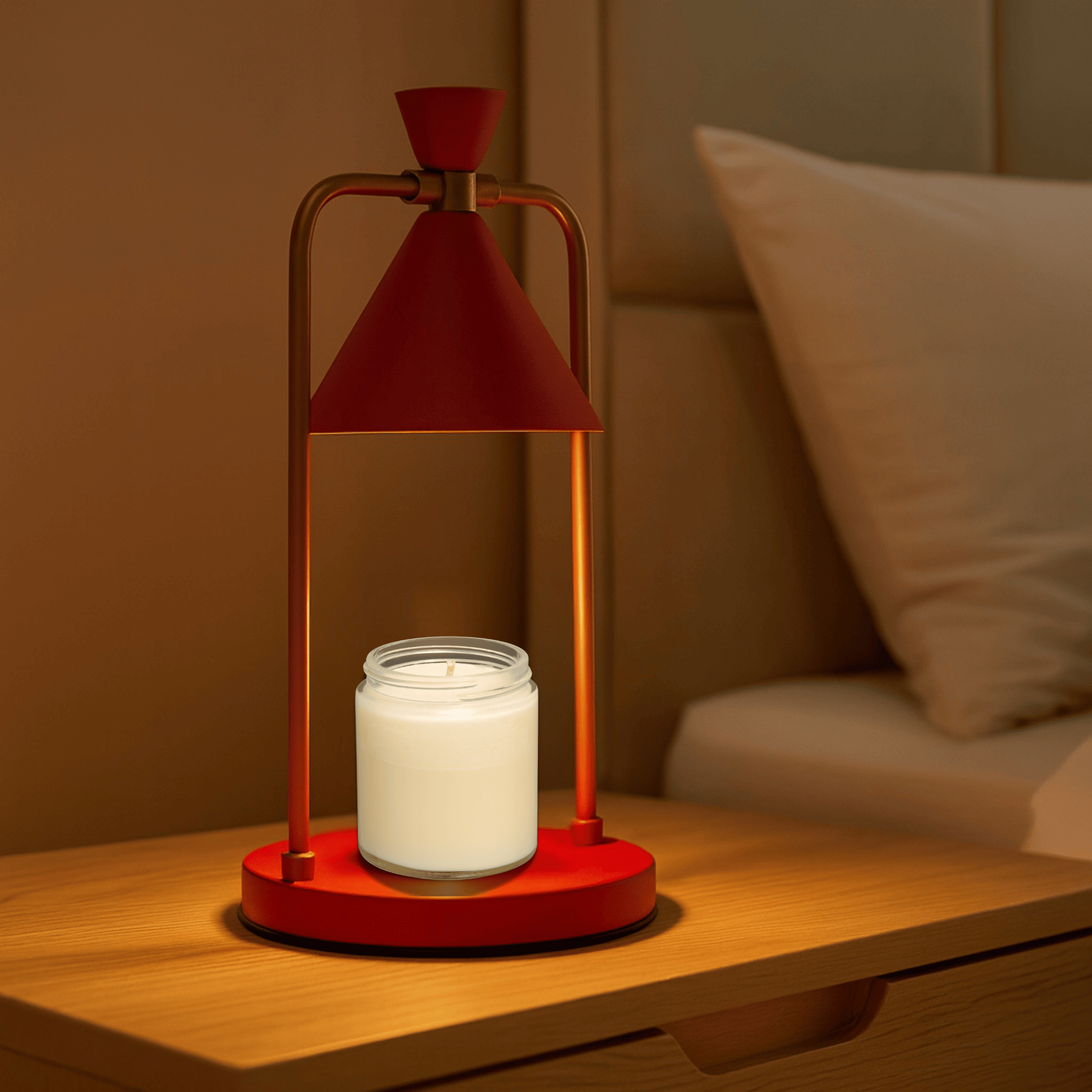 Dimmable Copper Retro Candle Warmer Lamp by Skonne, Red, Table Lamps, Varme