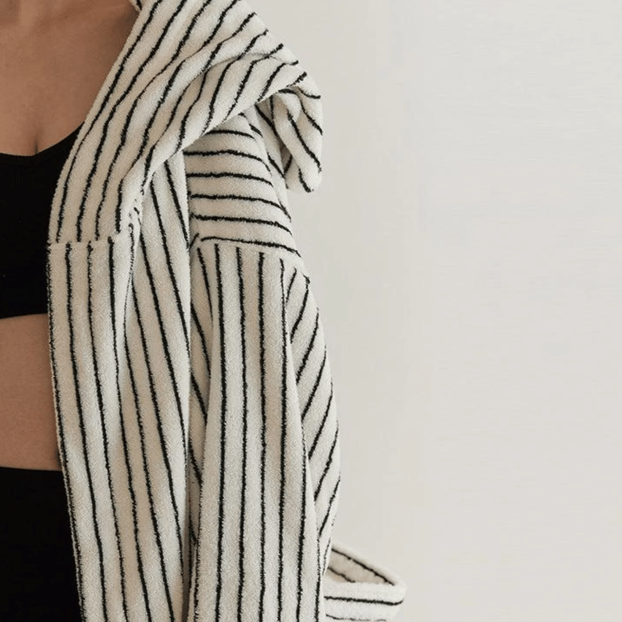 Organic Cotton Jacquard Bathrobe — Spa Luxury, Robes, Varme Stripe