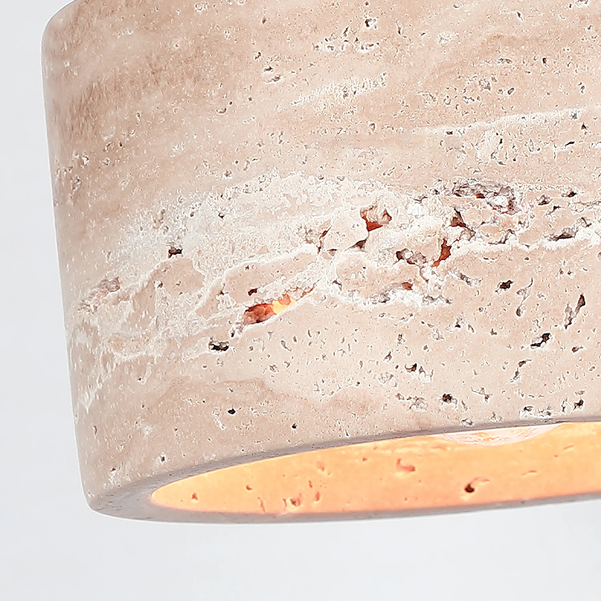 Travertine Stone Wall Sconce with Warm Ambient LED, Light Fixtures, Varsten Natural Adjustable