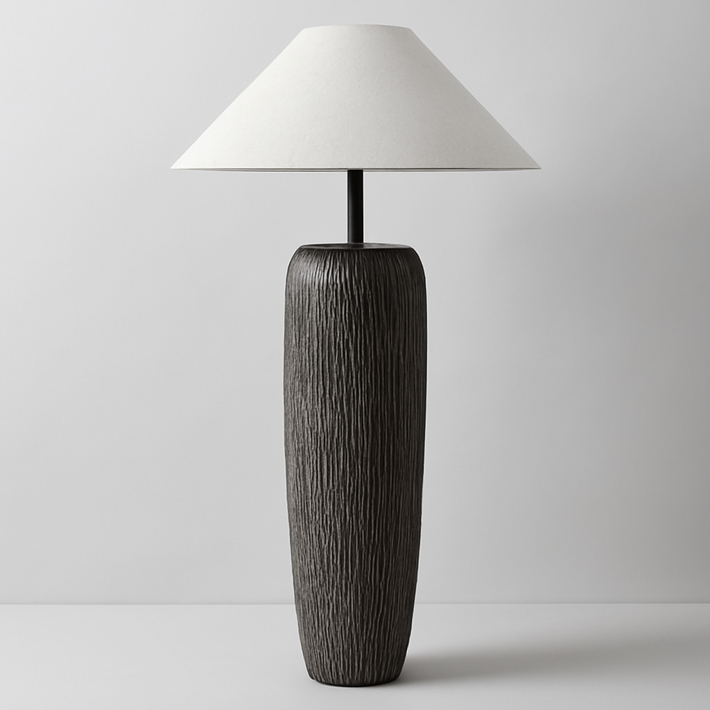 Japanese Ceramic Floor Lamp Vintage Nordic Design, Large, Lamps, Vasten Artisan