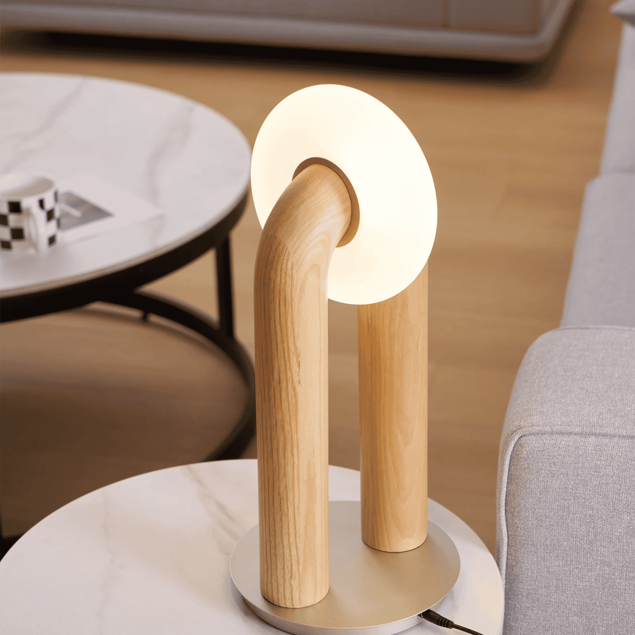 Solid Wood Dimmable Touch Table Lamp - Nordic Style, Light wood, Lamps, Vedlys Control