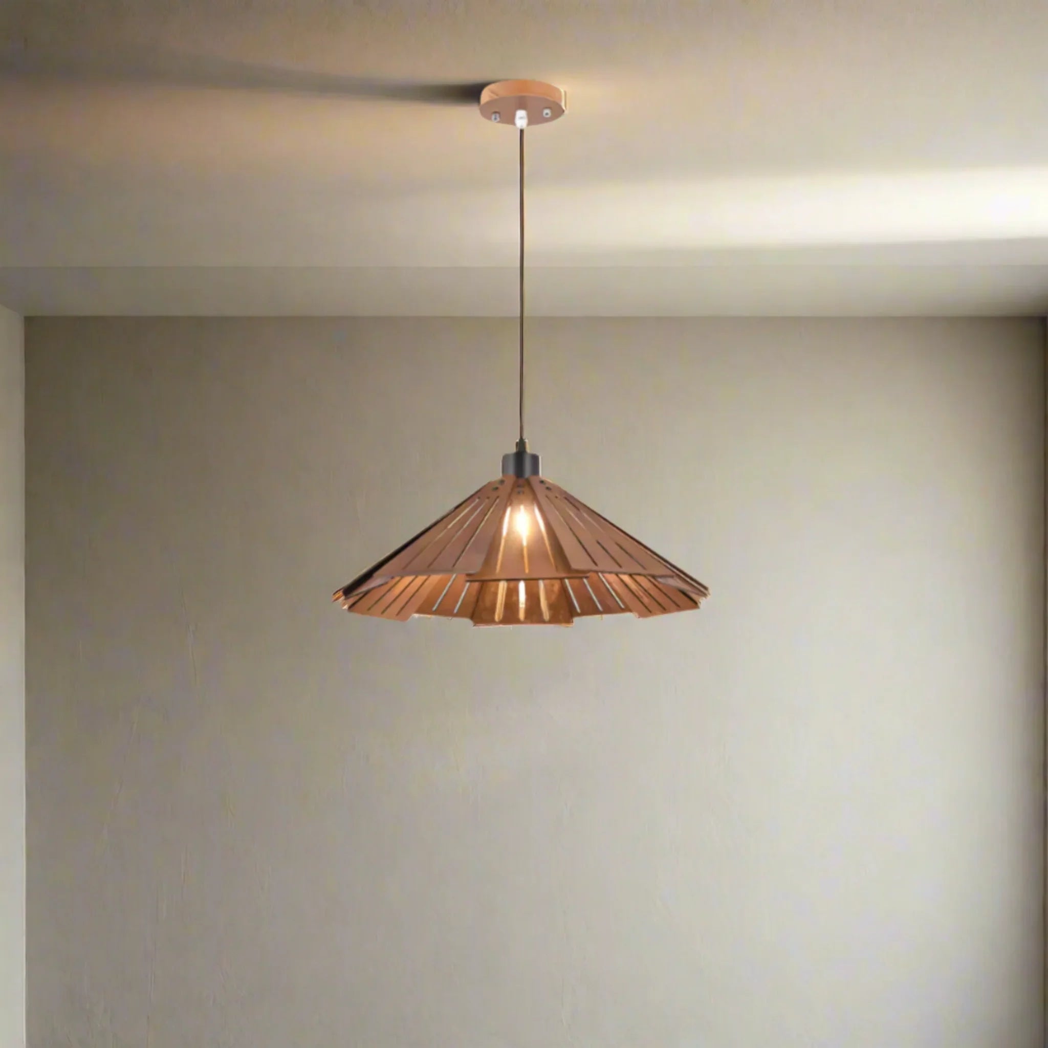 Walnut Wood Pendant Light - Scandinavian Minimalist, Ceiling Fixtures, Vedra Natural Nordic