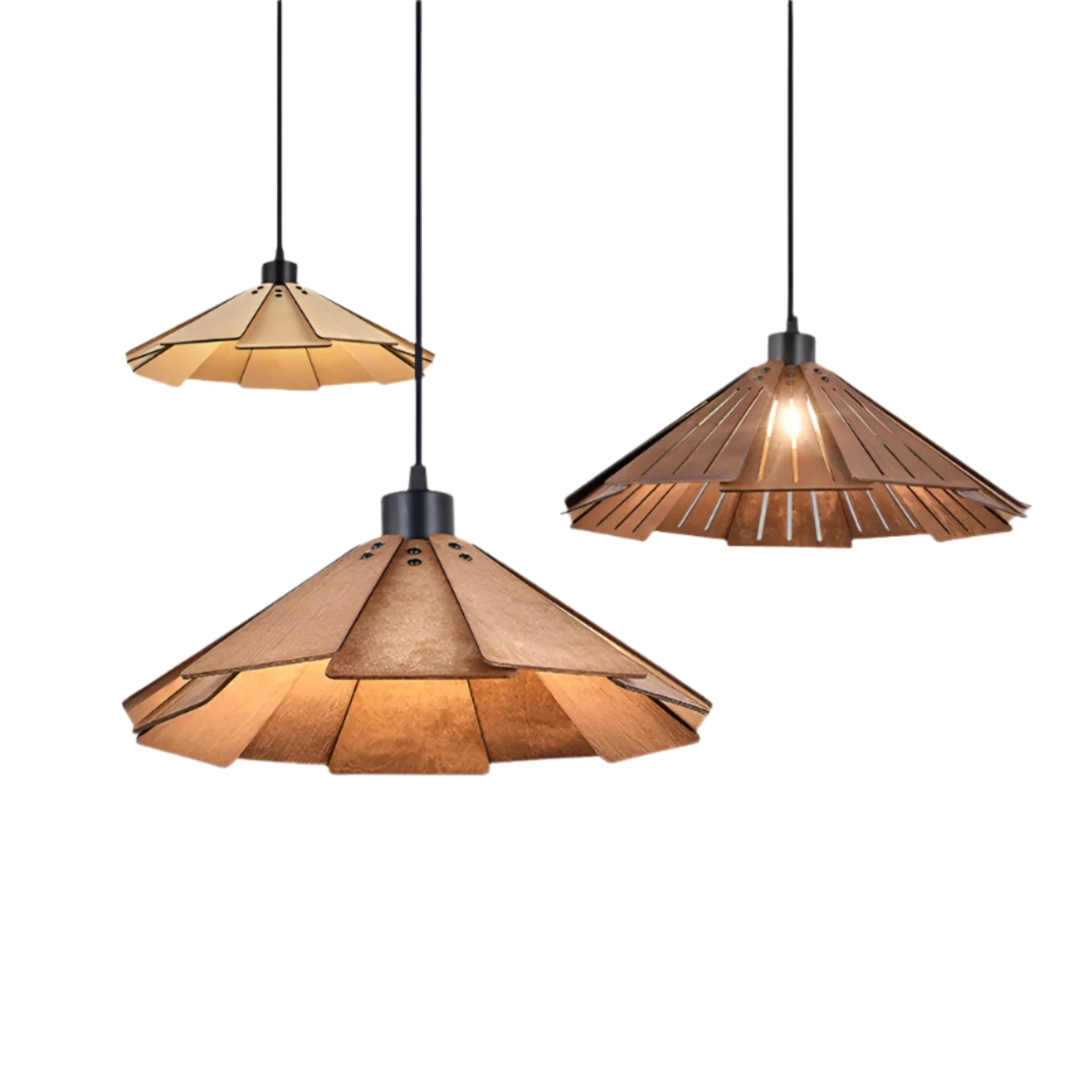 Walnut Wood Pendant Light - Scandinavian Minimalist, Ceiling Fixtures, Vedra Natural Nordic