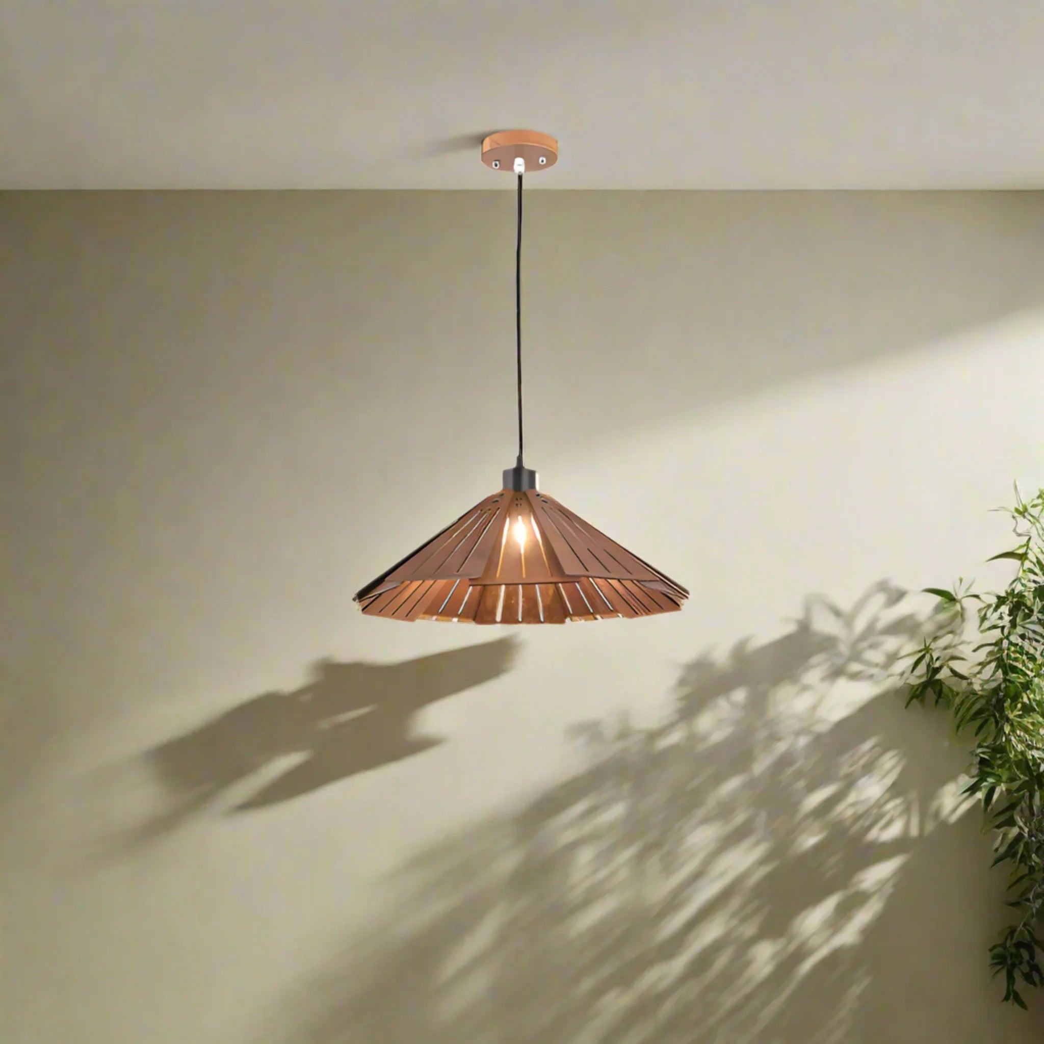 Walnut Wood Pendant Light - Scandinavian Minimalist, Ceiling Fixtures, Vedra Natural Nordic