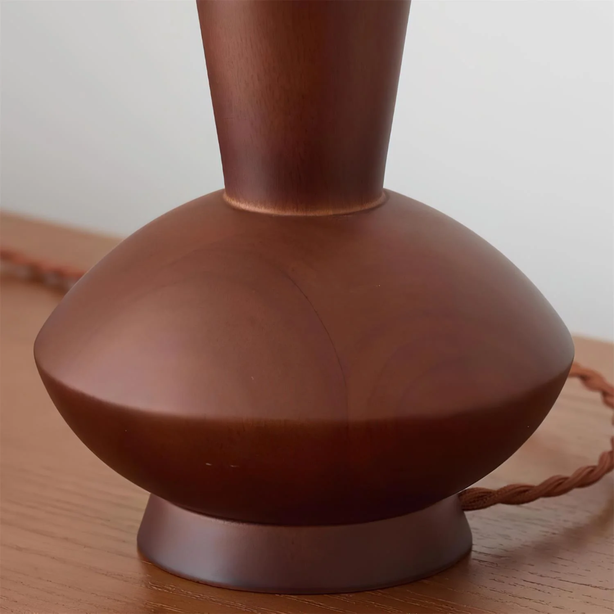 Rustic Solid Wood Table Lamp with Hemp Rope Accent, Lamps, Vedra Vintage