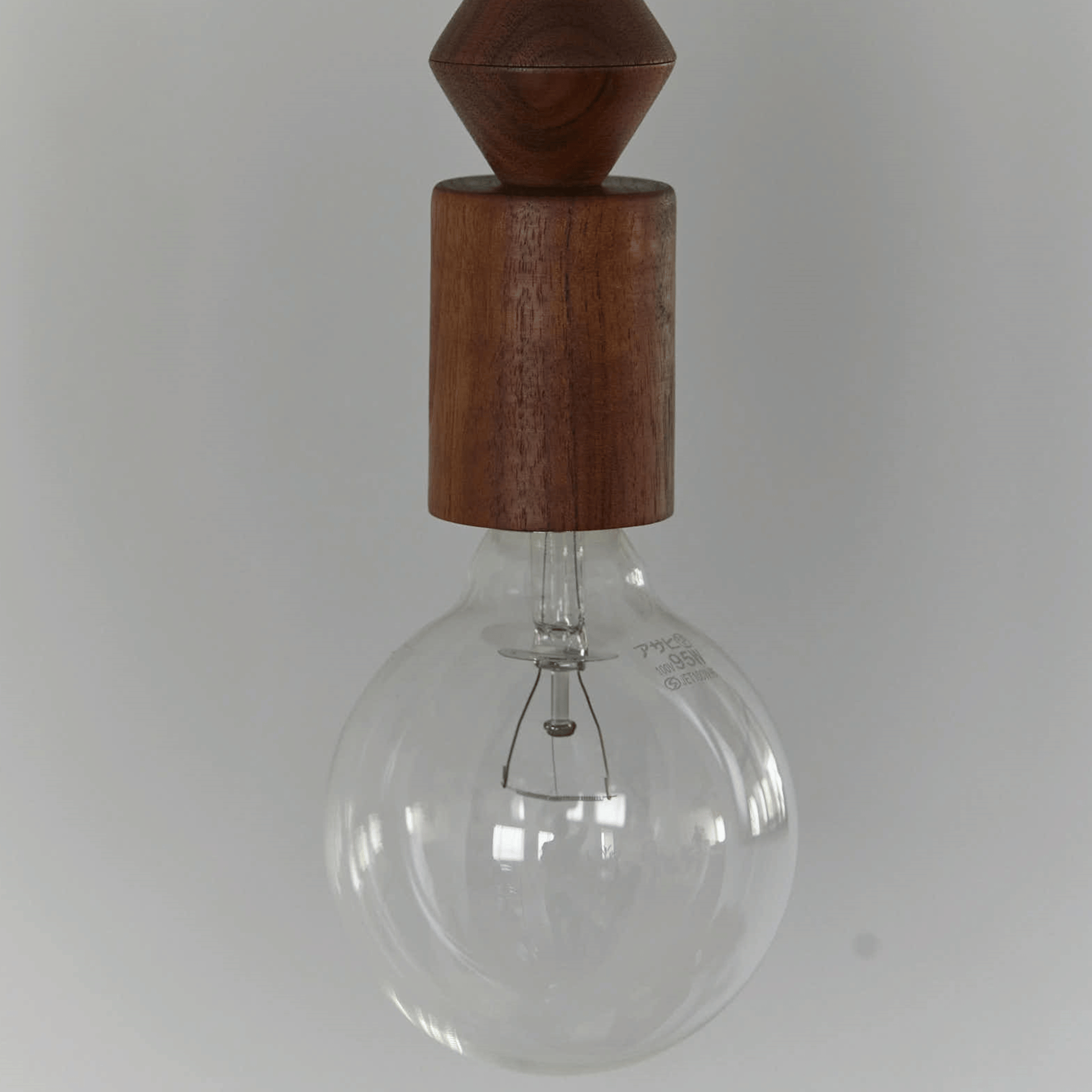 Vedra Wood and Glass Pendant Light Wabi-Sabi Style, Ceiling Fixtures, Nordic