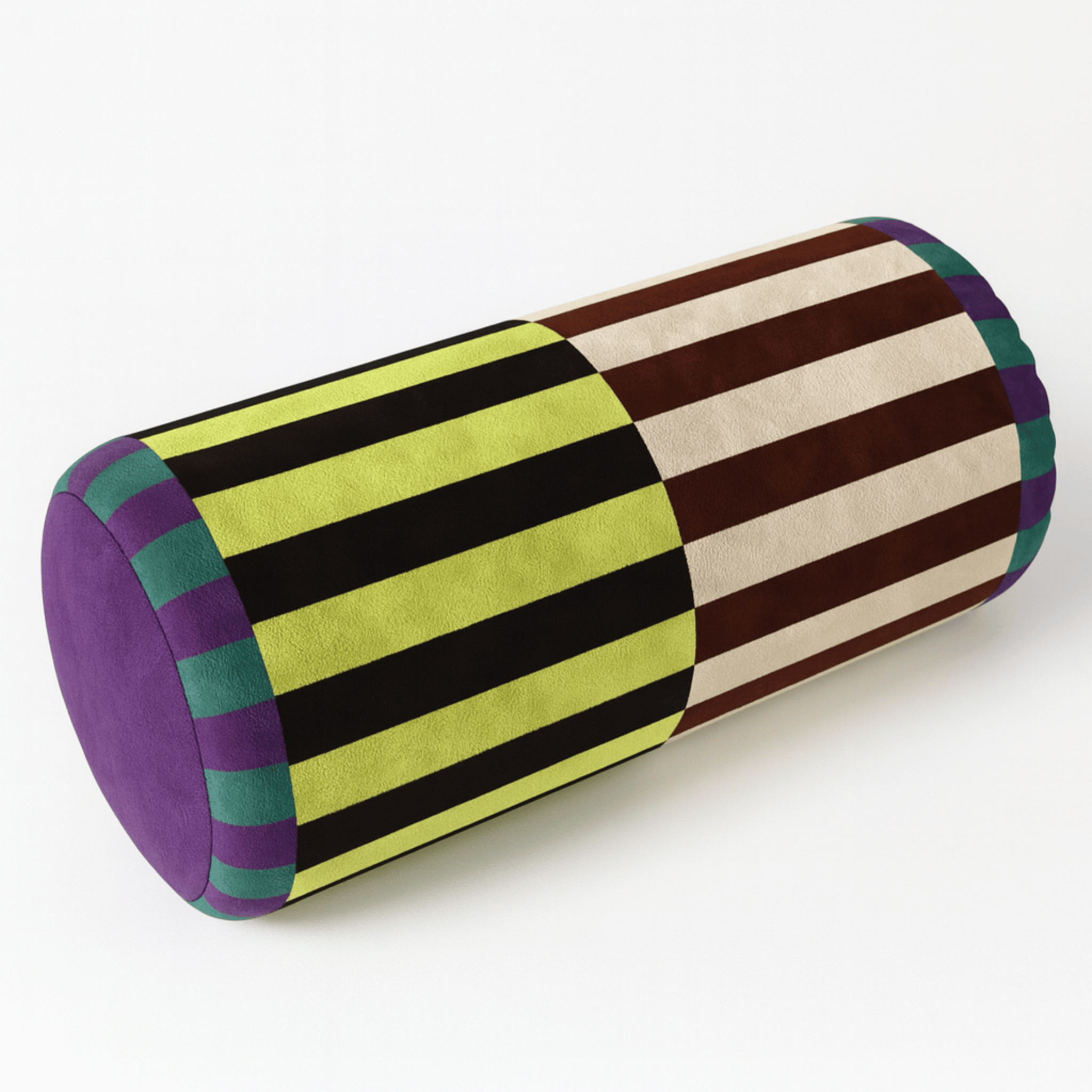 Velvra Jacquard Velvet Neck Roll Pillow with Insert, Citrus Plum, Throw Pillows, Bolster