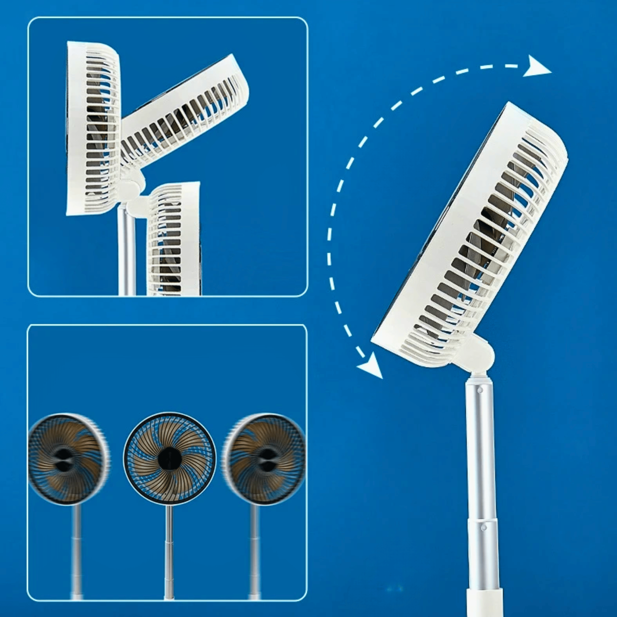 Vinda Portable Foldable Oscillating Fan w/ Remote, Ceiling Fans, Standing with Control