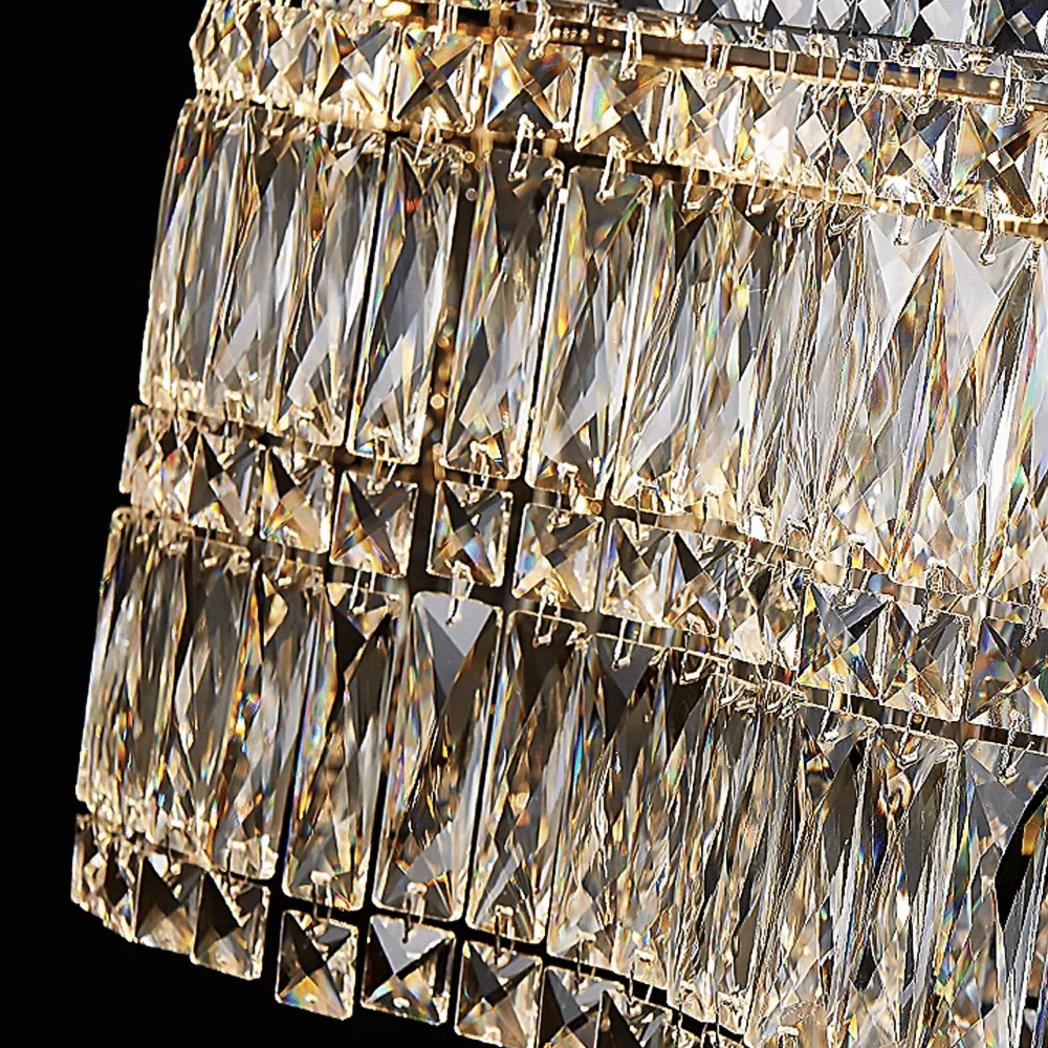 K9 Crystal Wave Chandelier Dining Room LED Light, Ceiling Fixtures, Vinda for Rooms