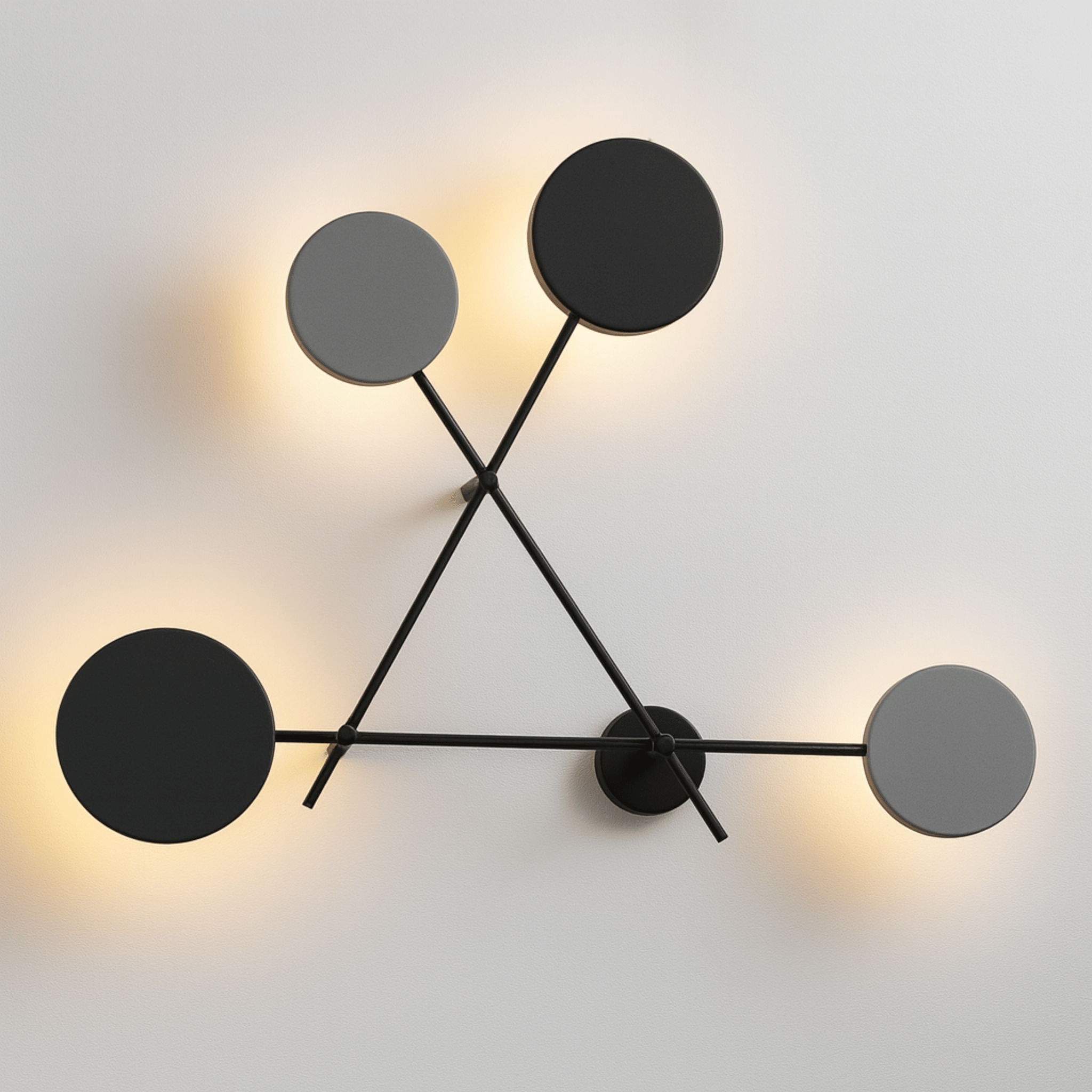 Vindla Geometric LED Wall Lamp – Nordic Minimal, Small Black & Gray, Light Fixtures, Design