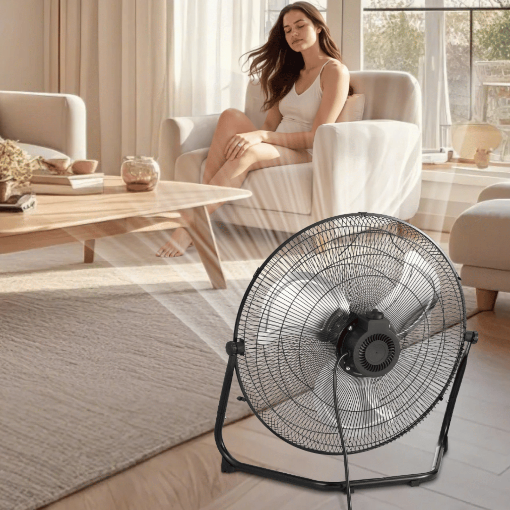 20 Inch Industrial Floor Fan for Garage Workshops, Ceiling Fans, Vindur High-Velocity