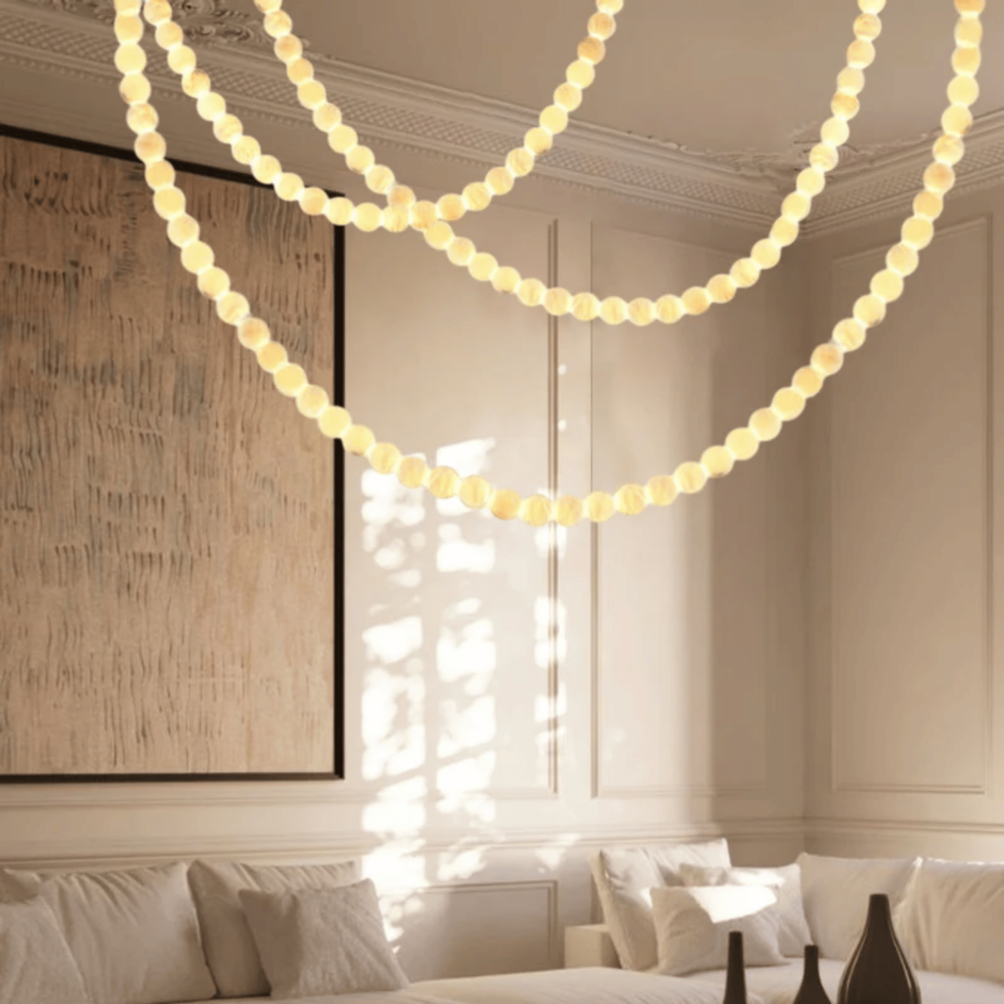 Alvsten Alabaster Marble Pendant Light Nordic, 32 Lights, Ceiling Fixtures, Cascading