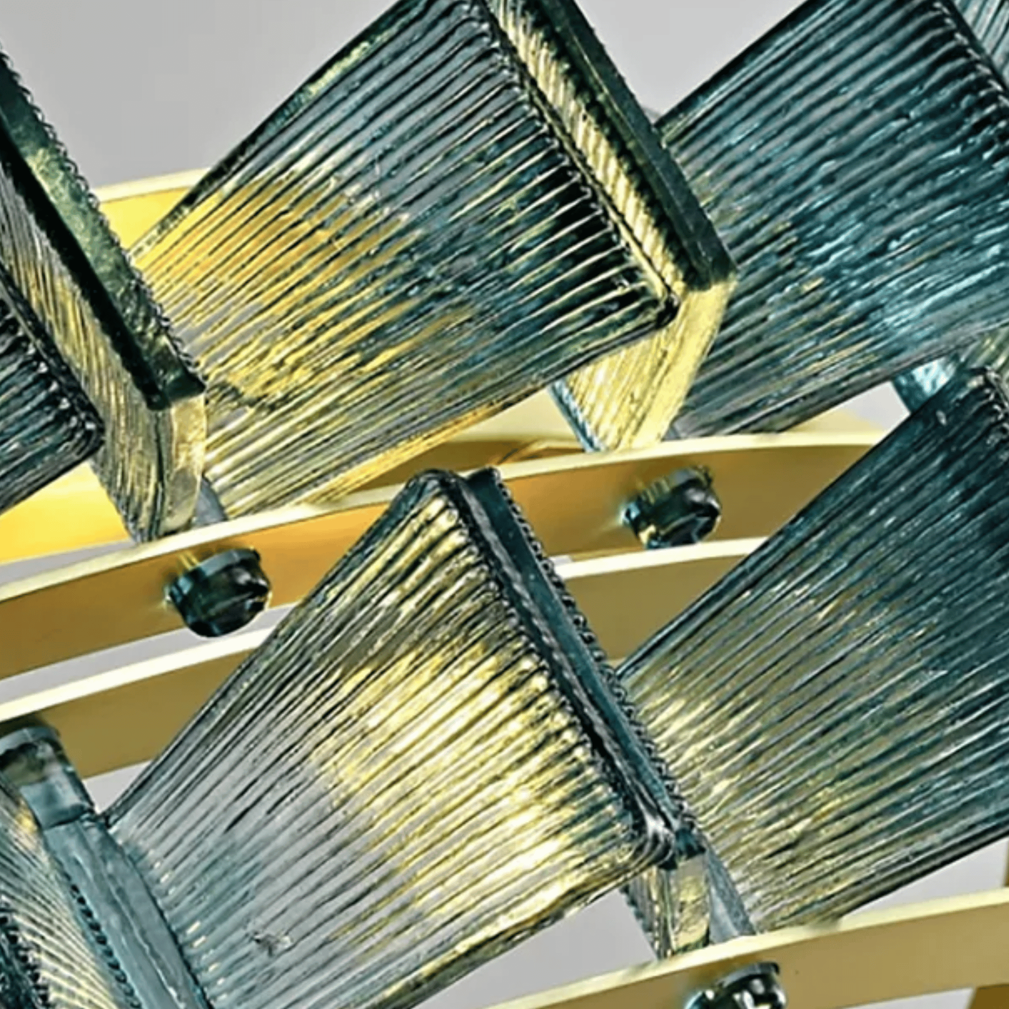 Art Deco Blue Stained Glass Wall Sconce by Skonne, Light Fixtures, Blåfyr