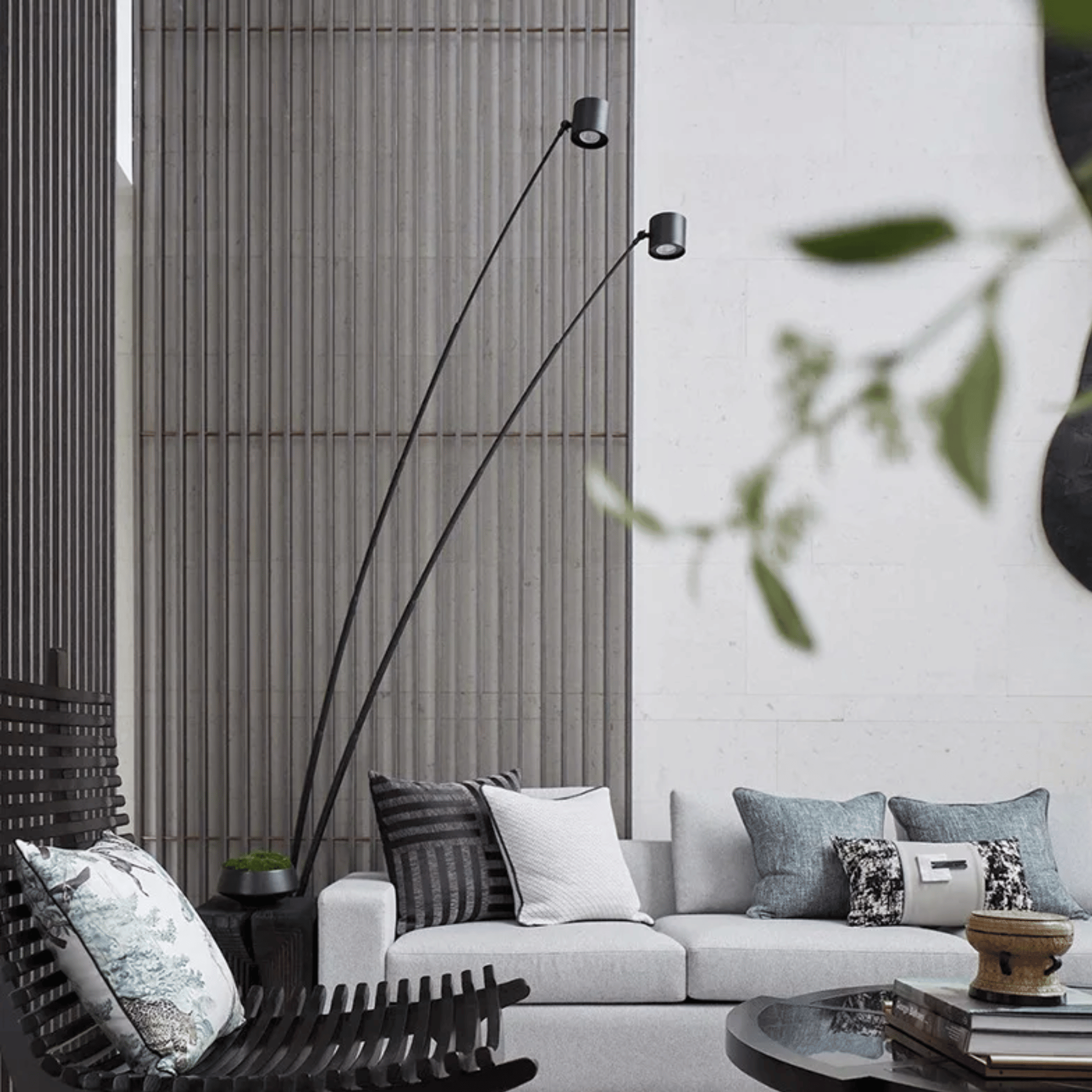 Bøyve Minimalist Arc Floor Lamp with Tricolor LED, 90.5’’, Lamps, Matte Black