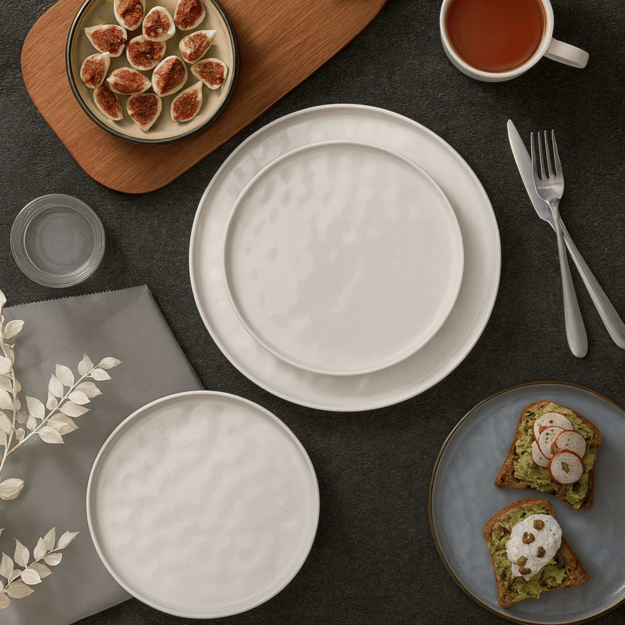 18-Piece Speckled Stoneware Dinnerware Set Nordic, Sets, Bylgja Ripple Glaze