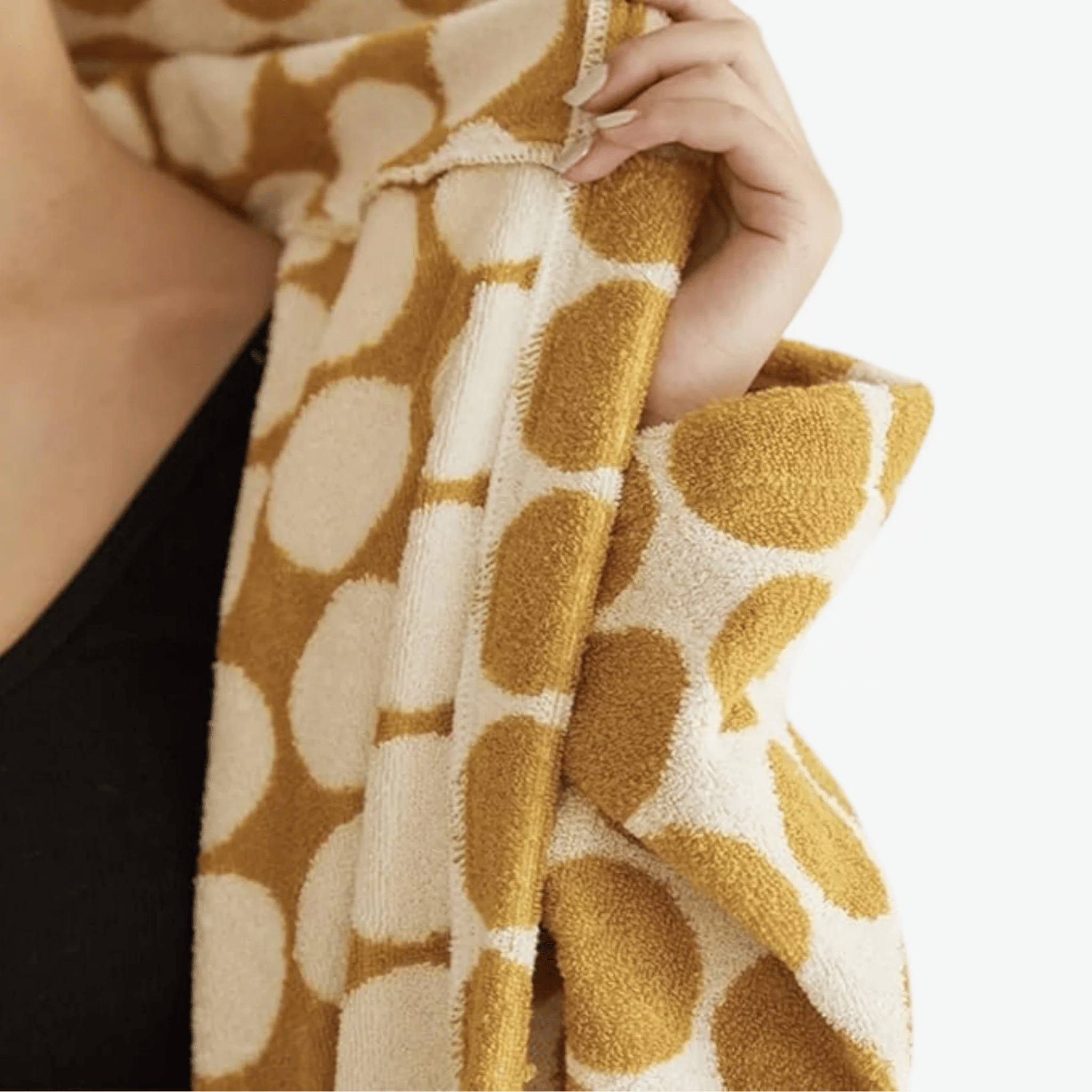 Luxury Organic Cotton Bathrobe with Jacquard Dots, Robes, Dova Hotel-Style Robe