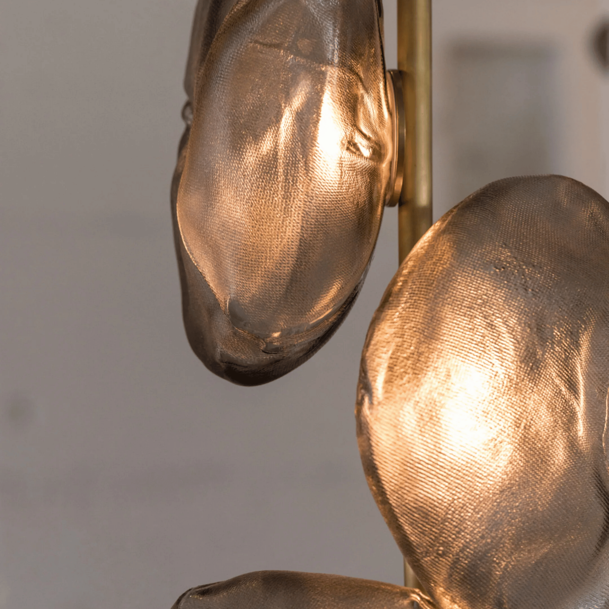 Elden Artistic Glass LED Table Lamp for Modern Spaces, Gold & Smoky Grey, Lamps, Sculptural Light