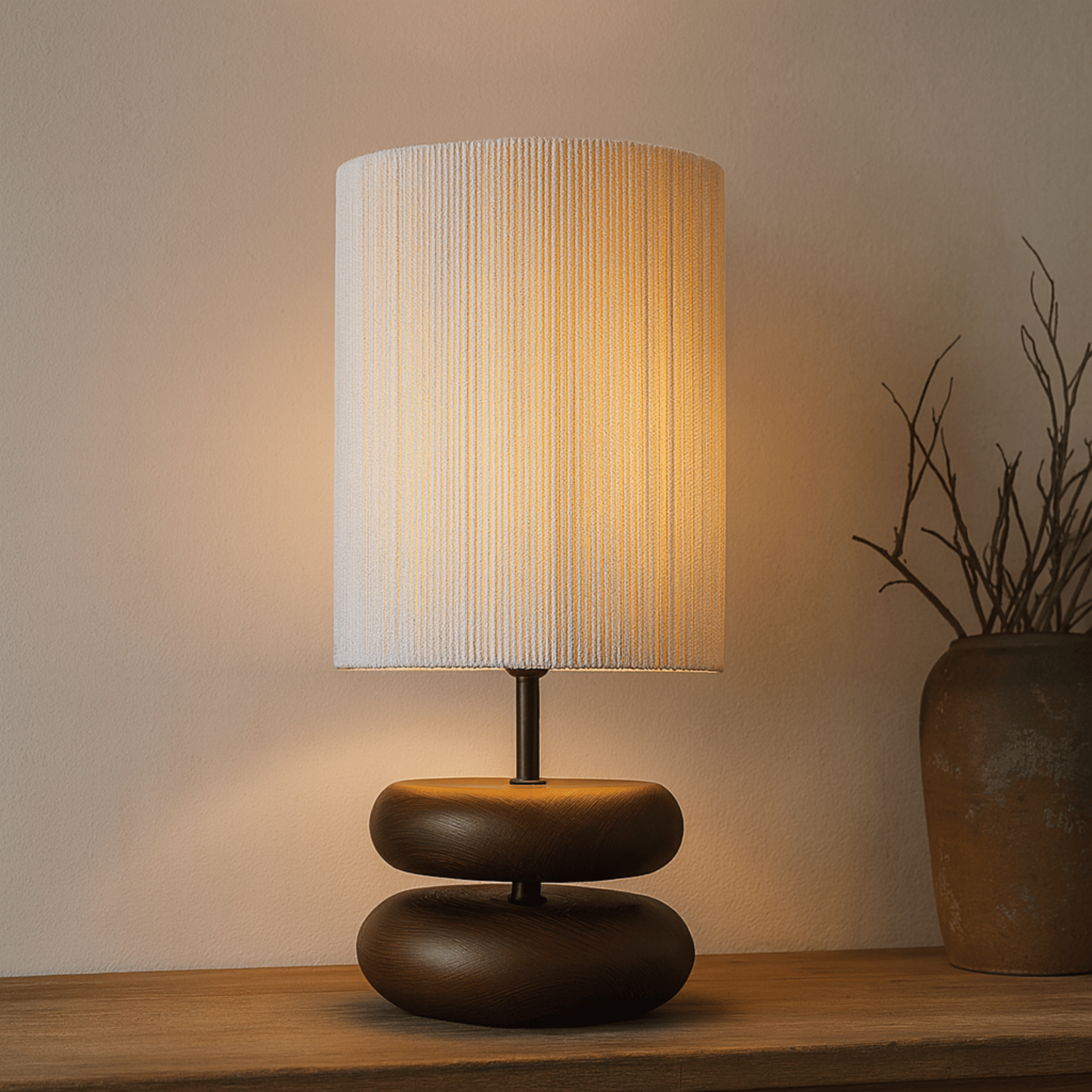 Solid Walnut Wood Table Lamp — Wabi-Sabi by Skonne, Lamps, Elvsten