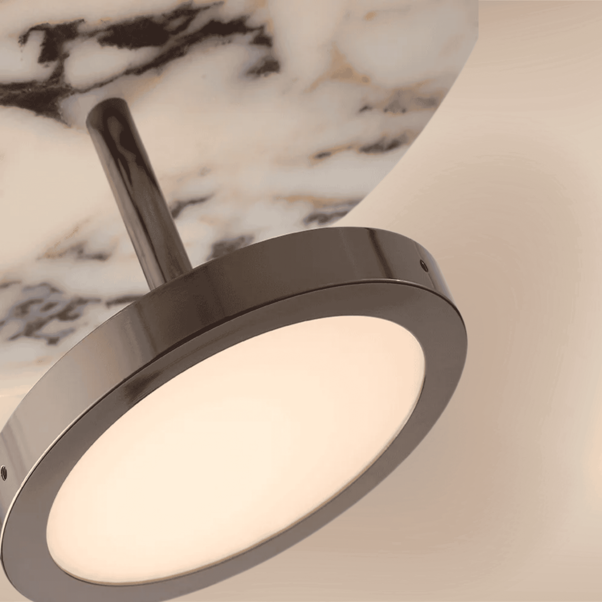 Natural Stone Pendant Lamp — Black Round Design, Ceiling Light Fixtures, Fjella