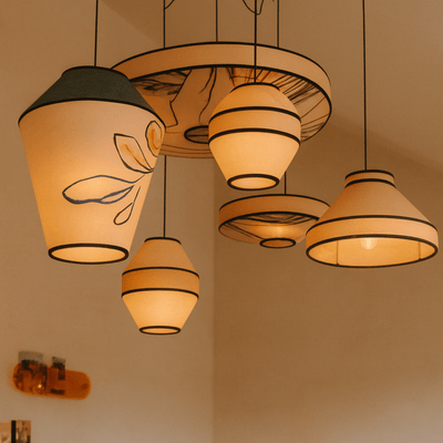 Translation missing: en.Wabi-Sabi Fabric Pendant Light - Nordic Crafted, Ceiling Fixtures, Fletta Handcrafted
