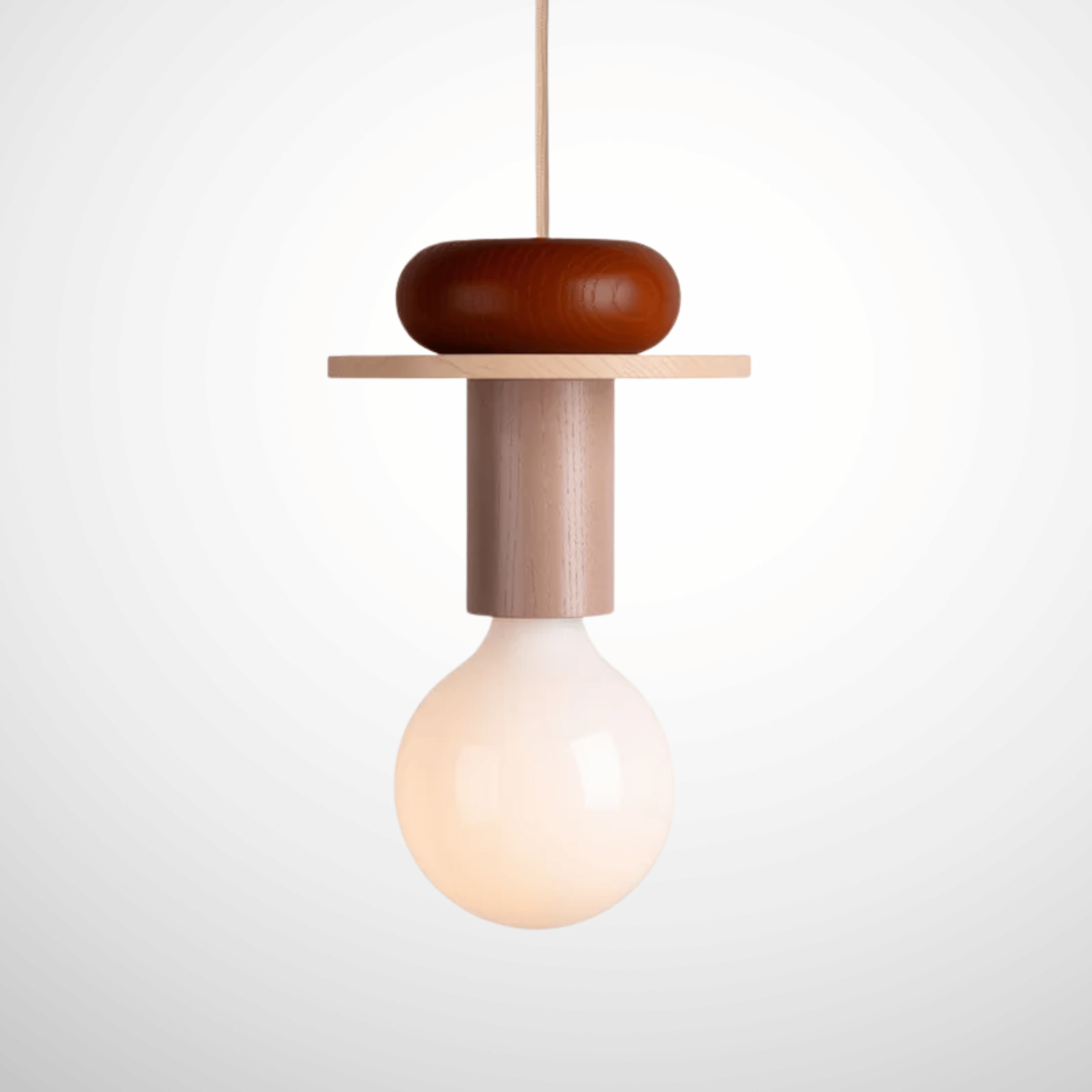 Geometric Wooden Pendant Lamp Nordic Bauhaus Style, Aero, Ceiling Light Fixtures, Formvy Wood and Iron