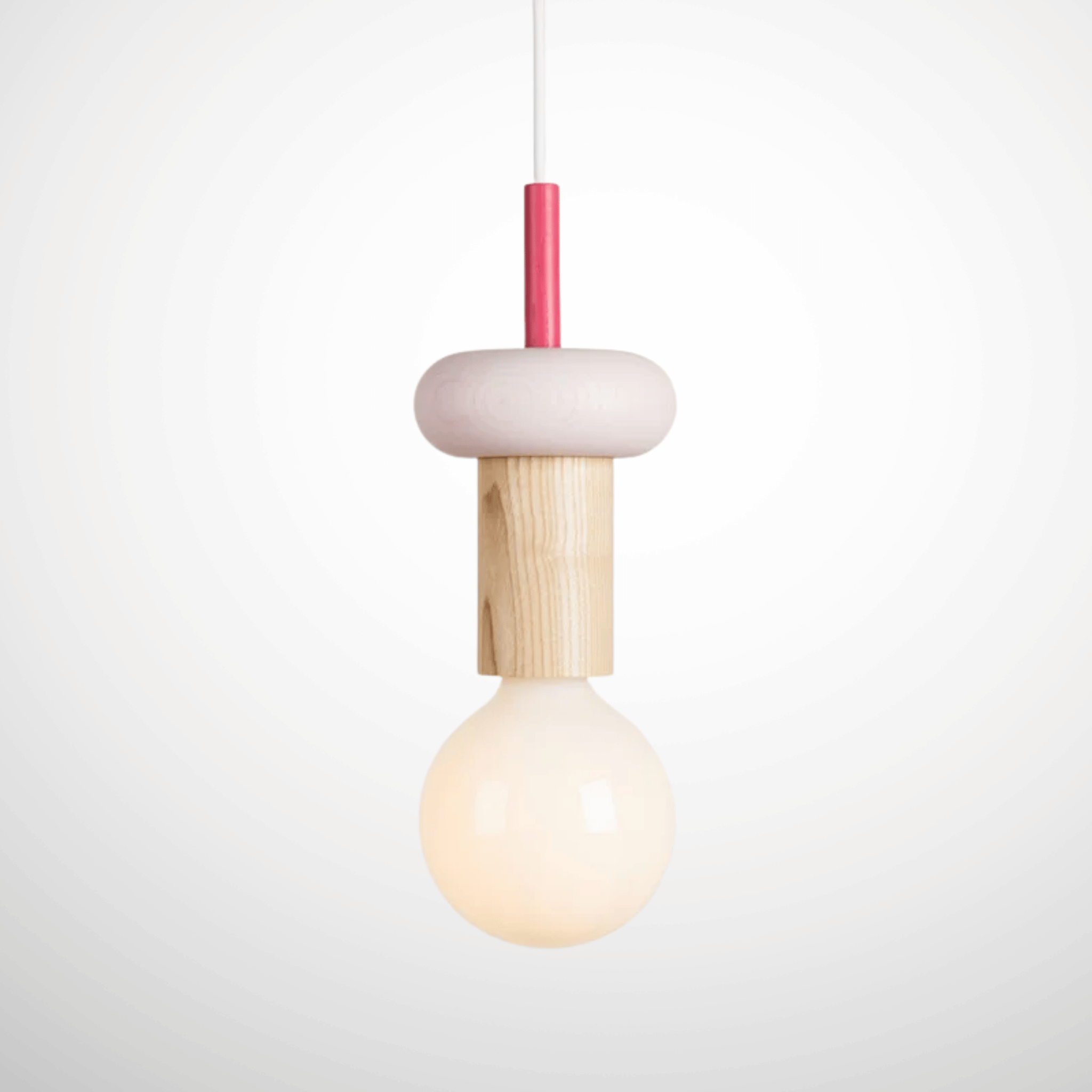 Geometric Wooden Pendant Lamp Nordic Bauhaus Style, Ceiling Light Fixtures, Formvy Wood and Iron