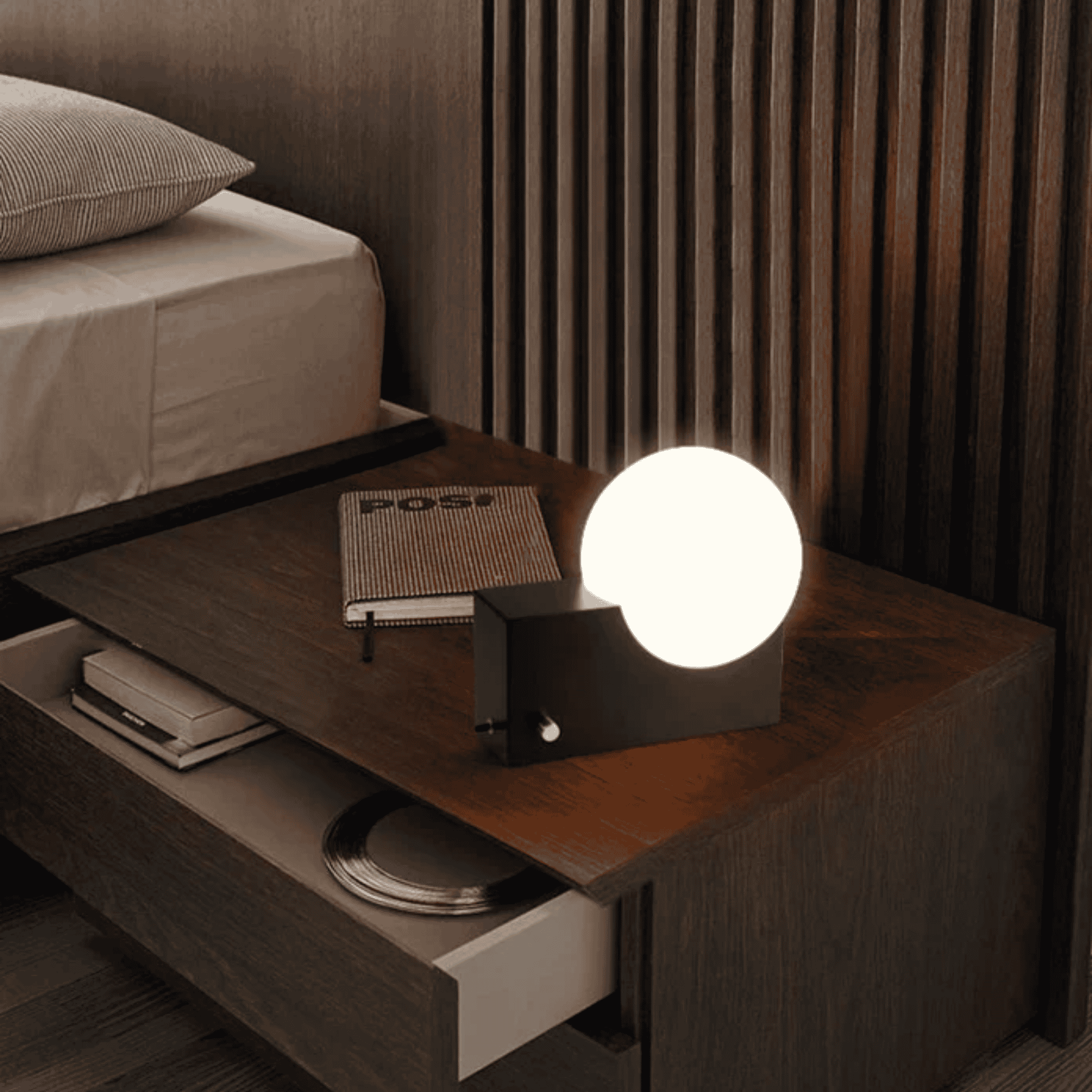 Frosta Frosted Glass Dimmable LED Desk Lamp Nordic, Lamps