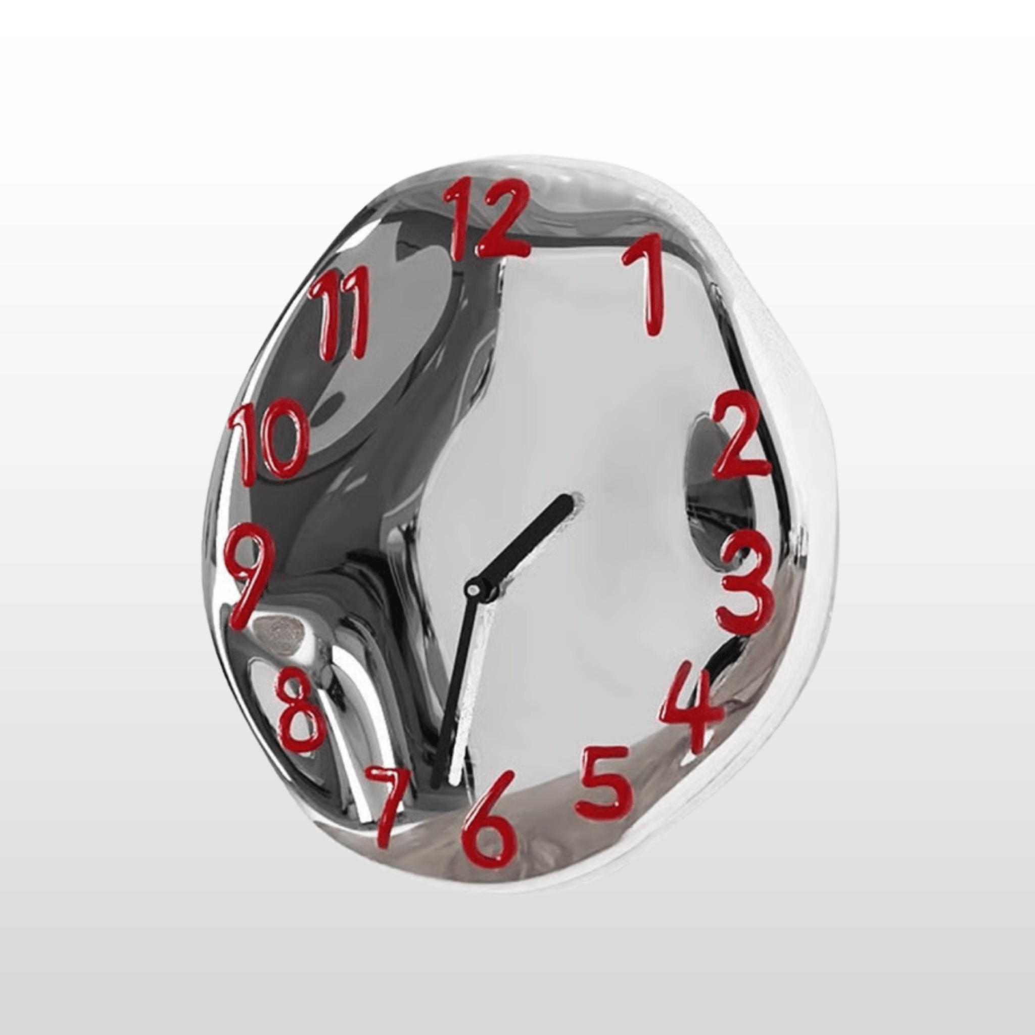 Glansa Ceramic Wall Clock with Chrome Finish, Clocks, Silent Quartz