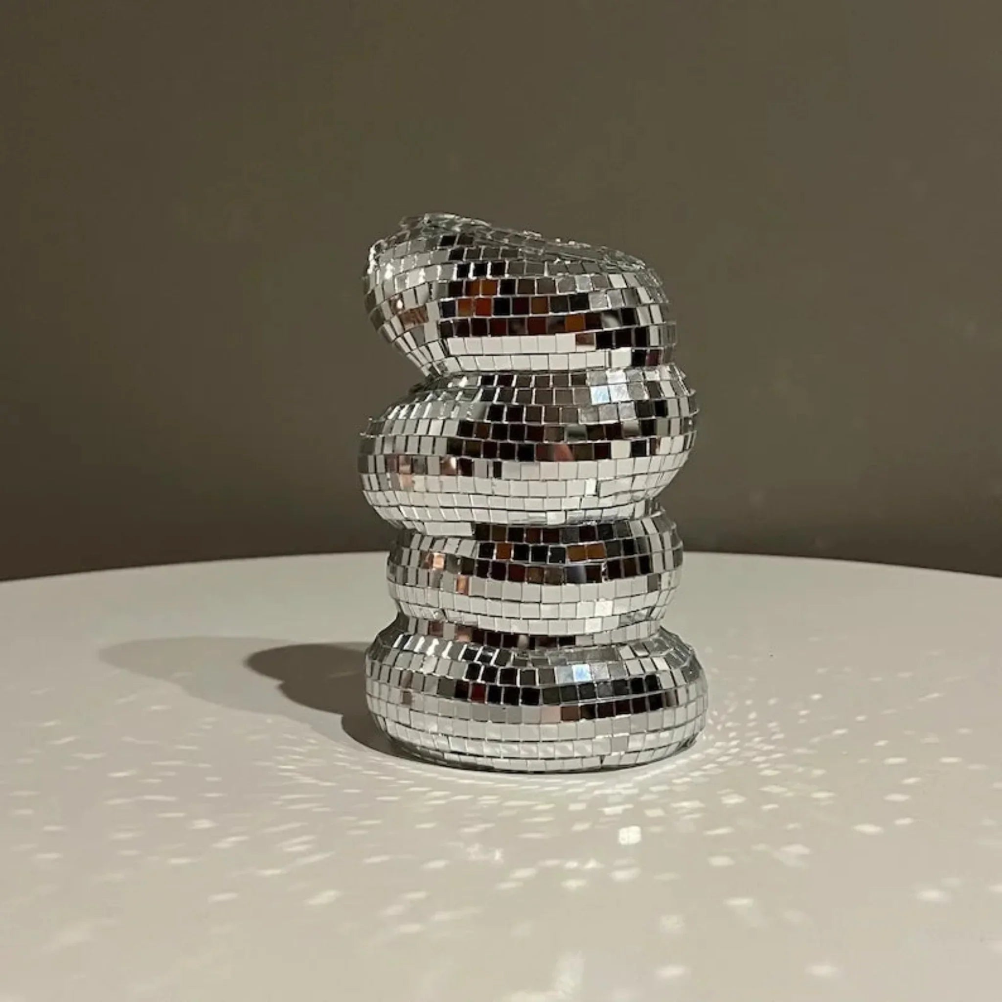 Silver Disco Ball Glass Vase for Modern Home Decor, Vases, Glansa Reflective Flower