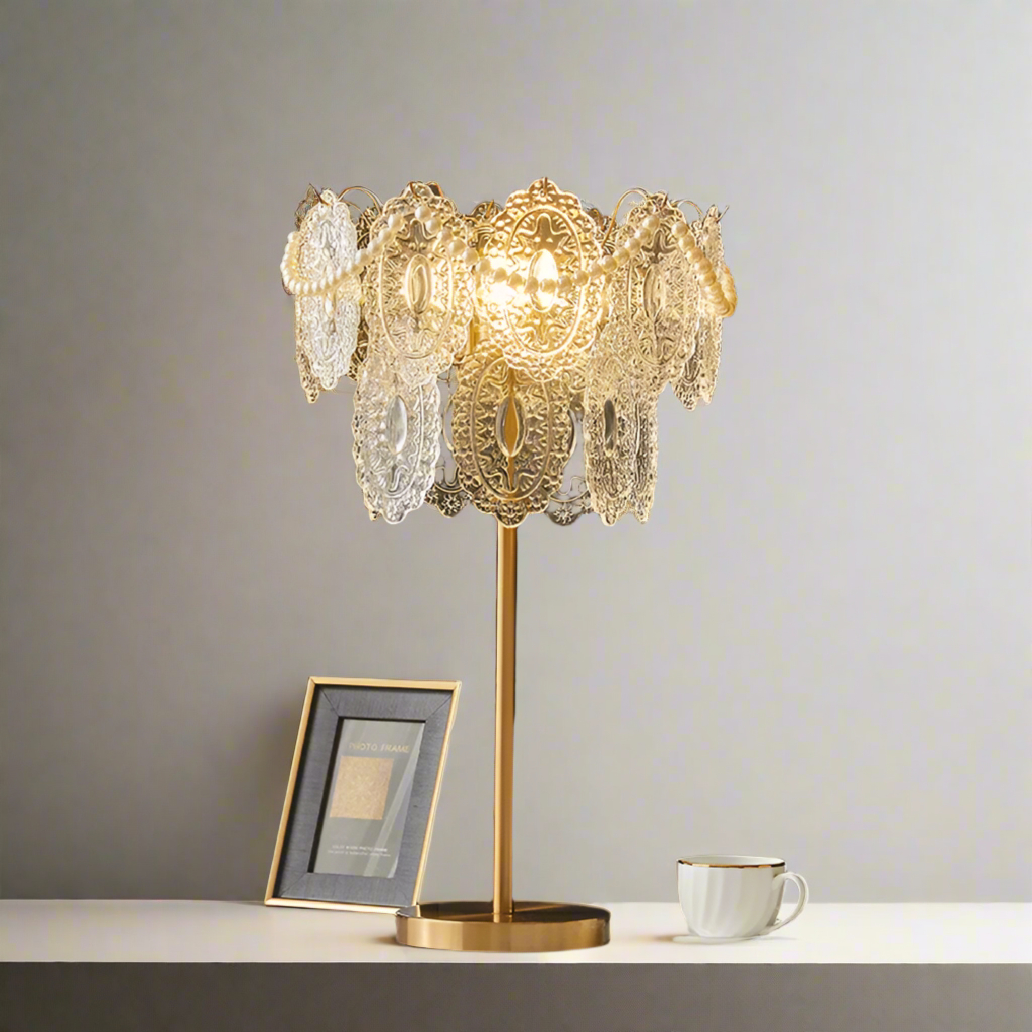 Crystal Table Lamp with LED and Touch Control Skonne, Floor Lamps, Glitra Faceted Ambient