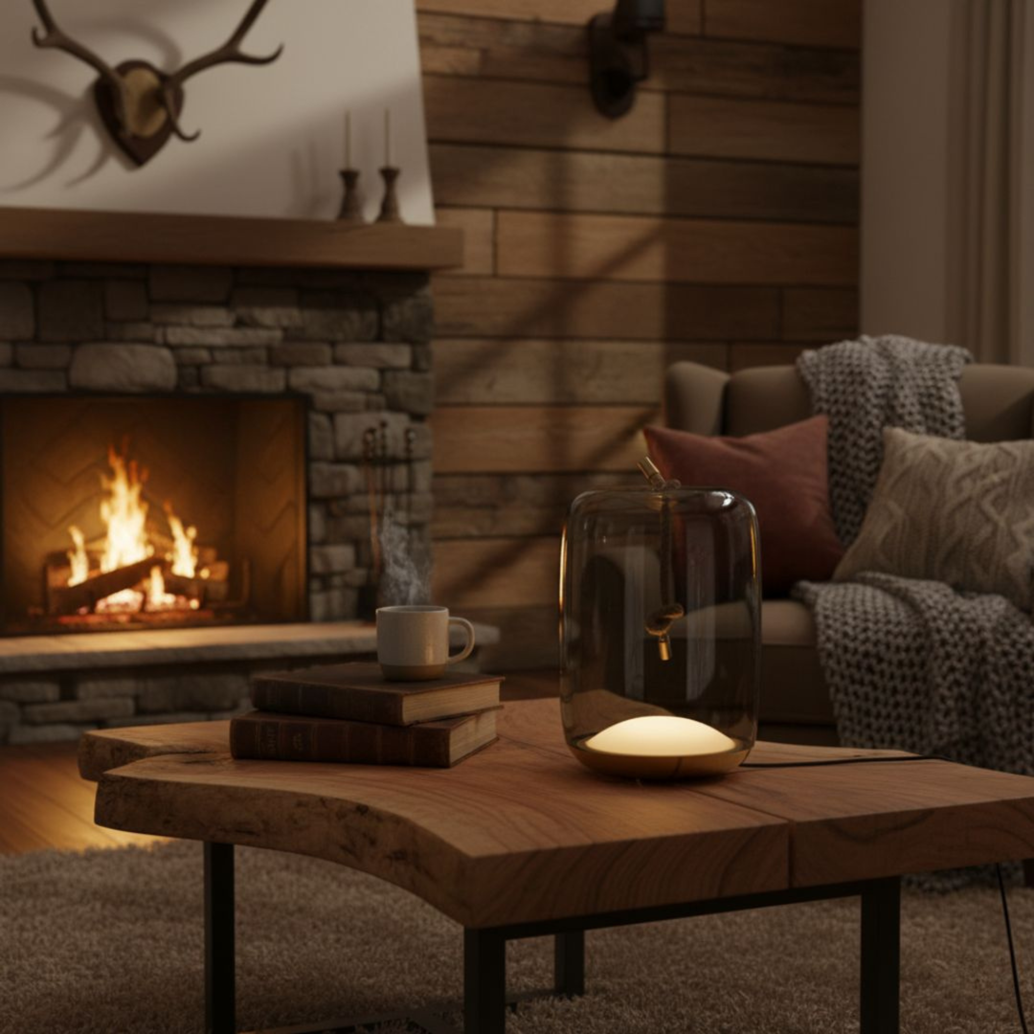 Nordic Glass LED Bedside Table Lamp | Gold Finish, Lamps, Gloda Base