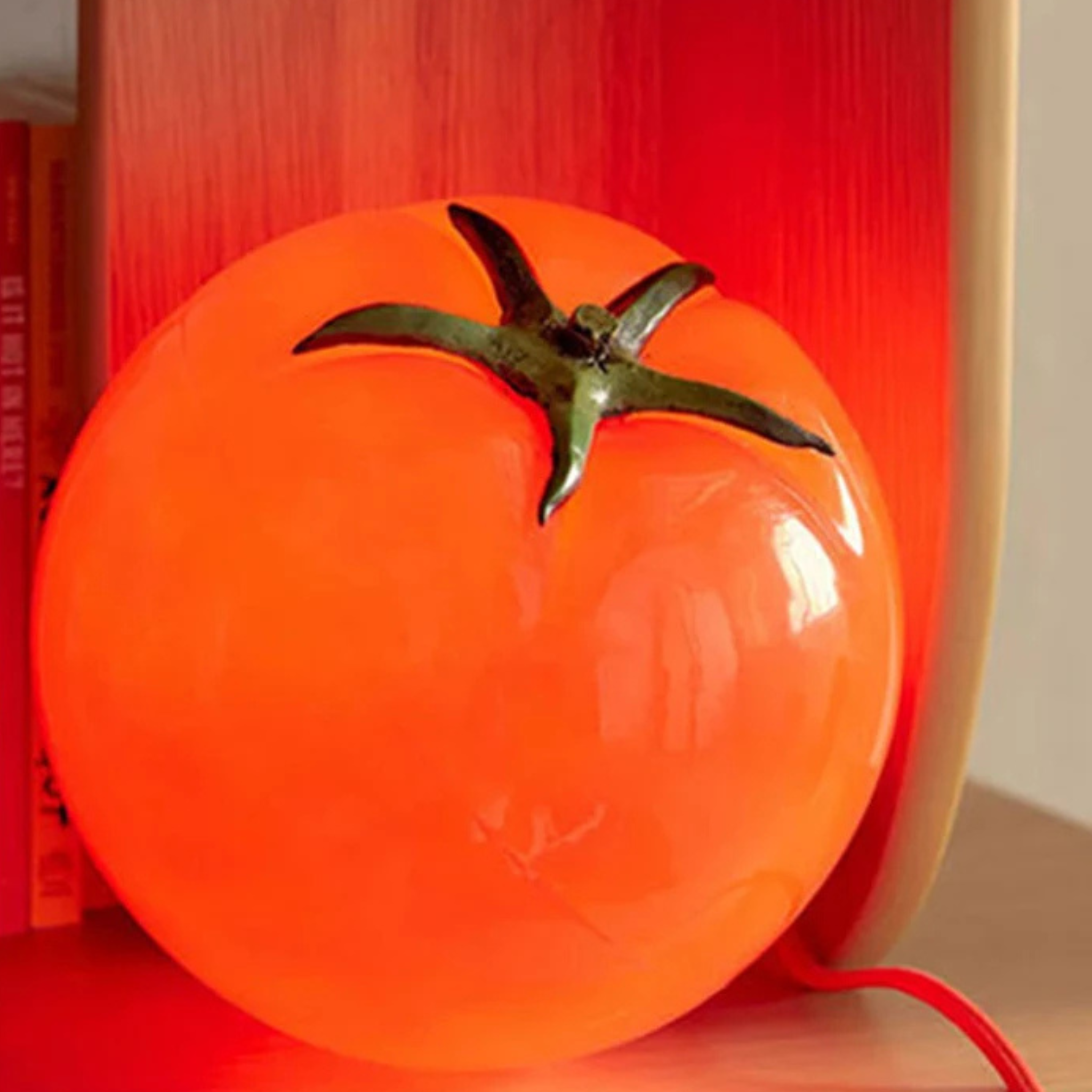 Gloda Red Resin Tomato Table Lamp Statement Decor, Lamps, Sculptural