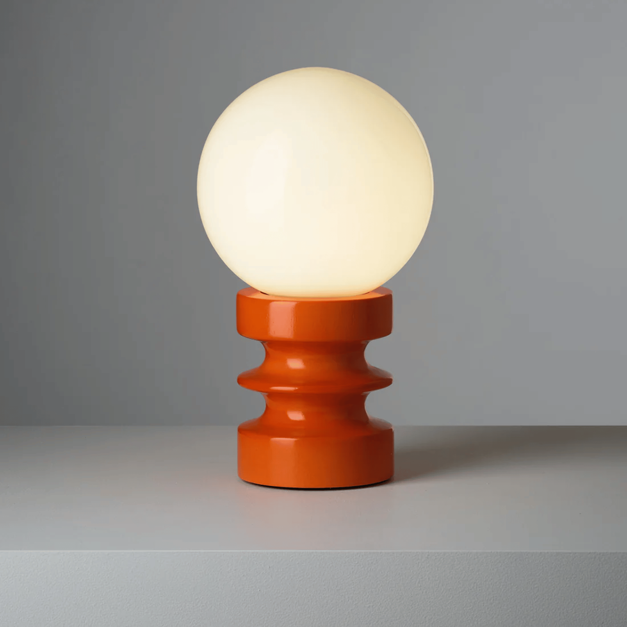 Gloda Retro Glass Table Lamp Cozy Ambient Lighting, Blood Orange, Lamps, with Amber Glow