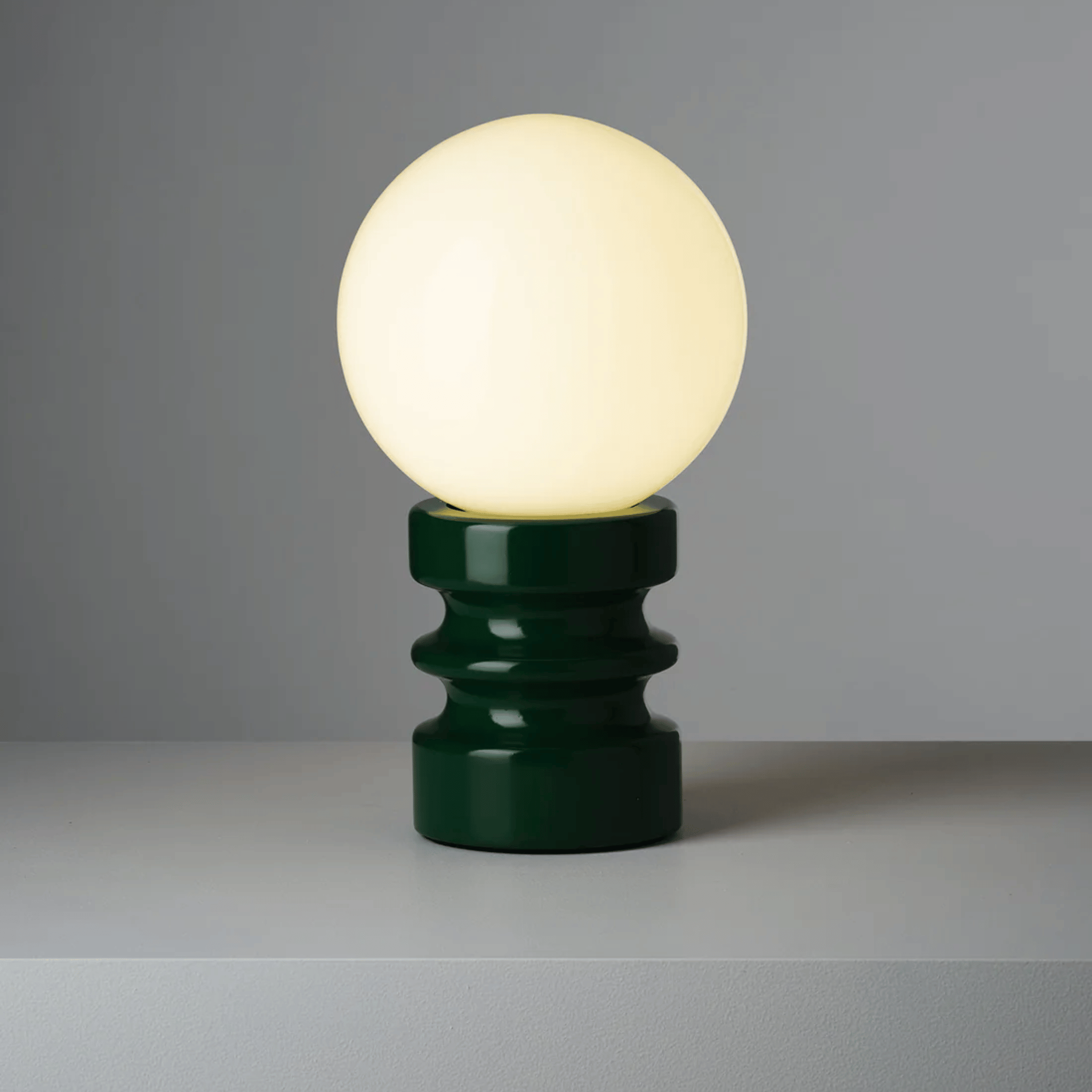Gloda Retro Glass Table Lamp Cozy Ambient Lighting, Forest green, Lamps, with Amber Glow