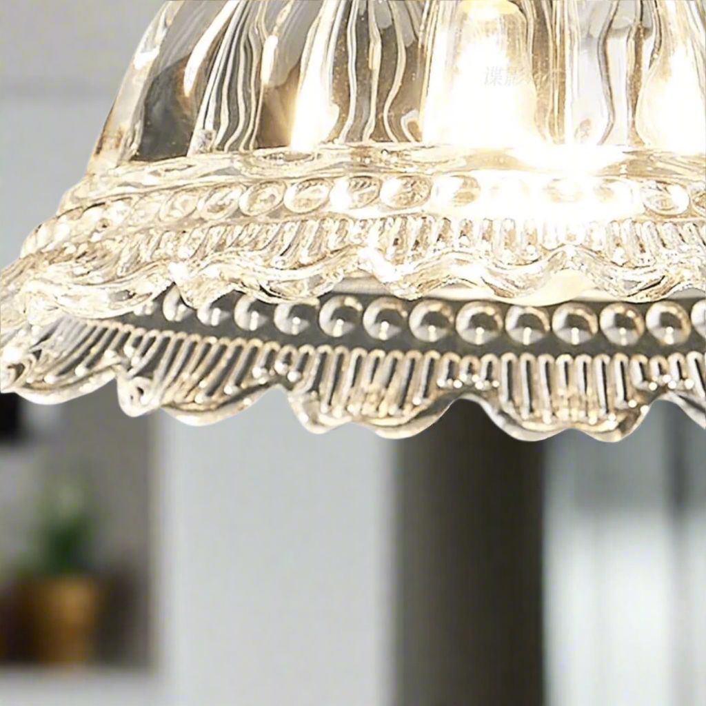 Gloda Brass Walnut Pendant Light for Dining Rooms, Ceiling Fixtures, French Style