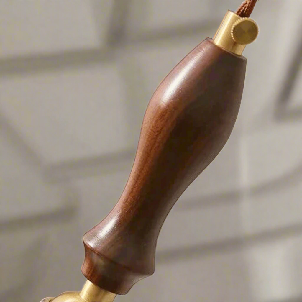 Gloda Brass Walnut Pendant Light for Dining Rooms, Ceiling Fixtures, French Style