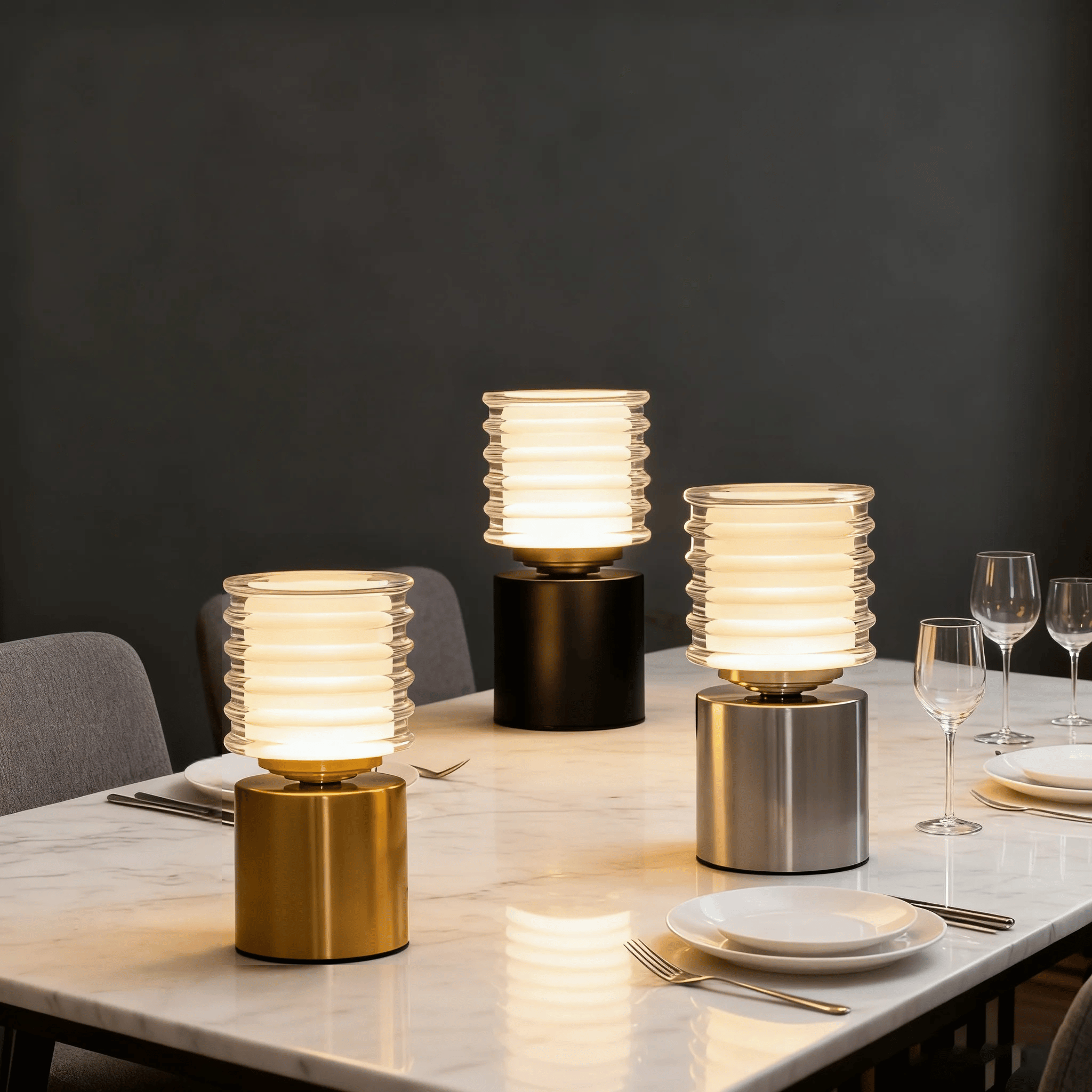 Rechargeable LED Table Lamp Touch Dimmer Control, Lamps, Glødra