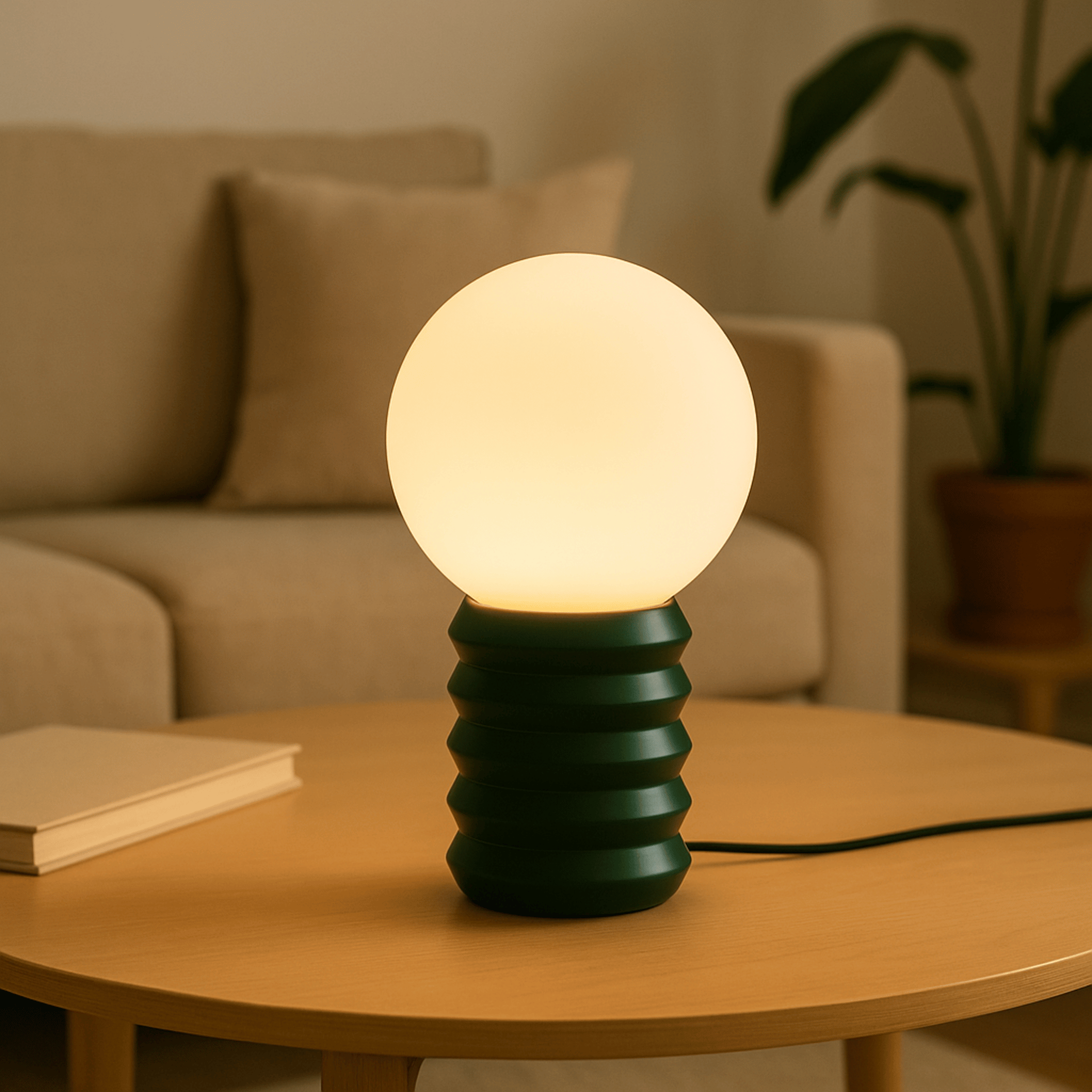Glodra Vintage Retro Table Lamp with Glass Shade, Lamps, Accent