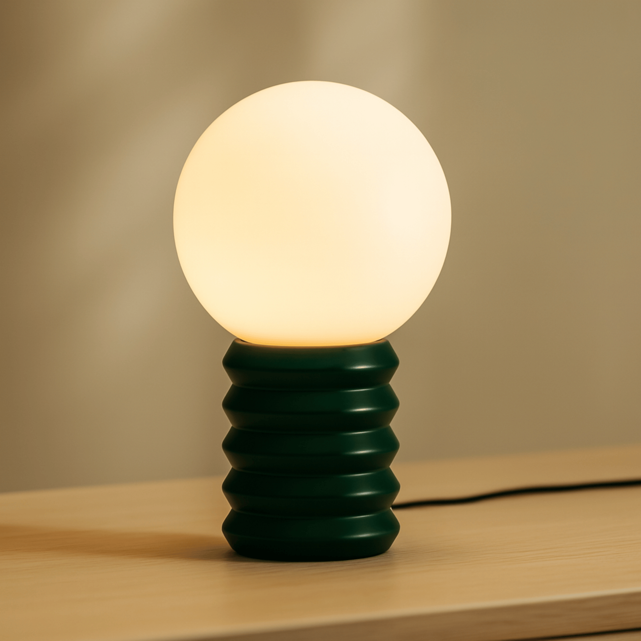 Glodra Vintage Retro Table Lamp with Glass Shade, Lamps, Accent
