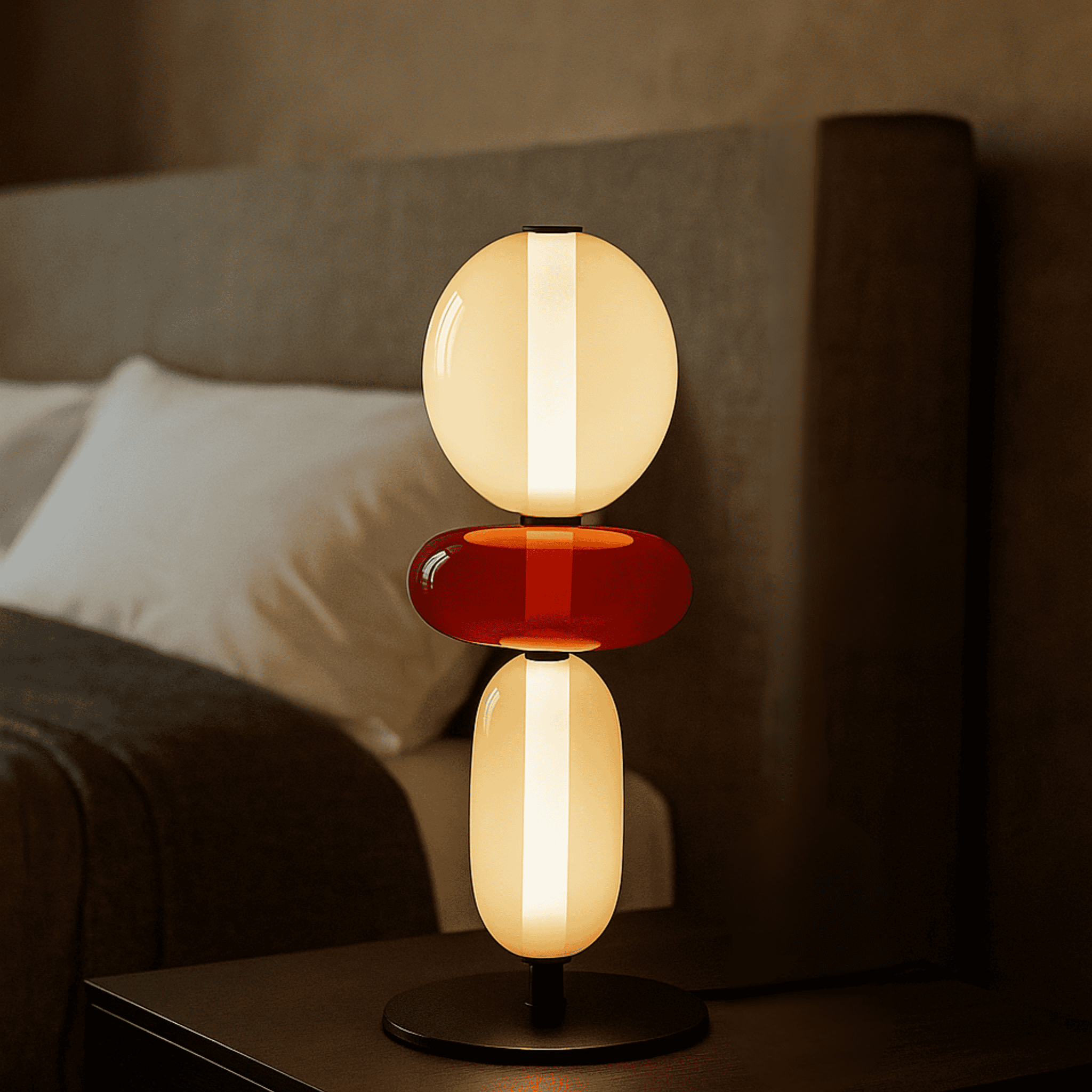 Glødra Multi-Head Stained Glass LED Lamp for Home, Floor Lamps, Table