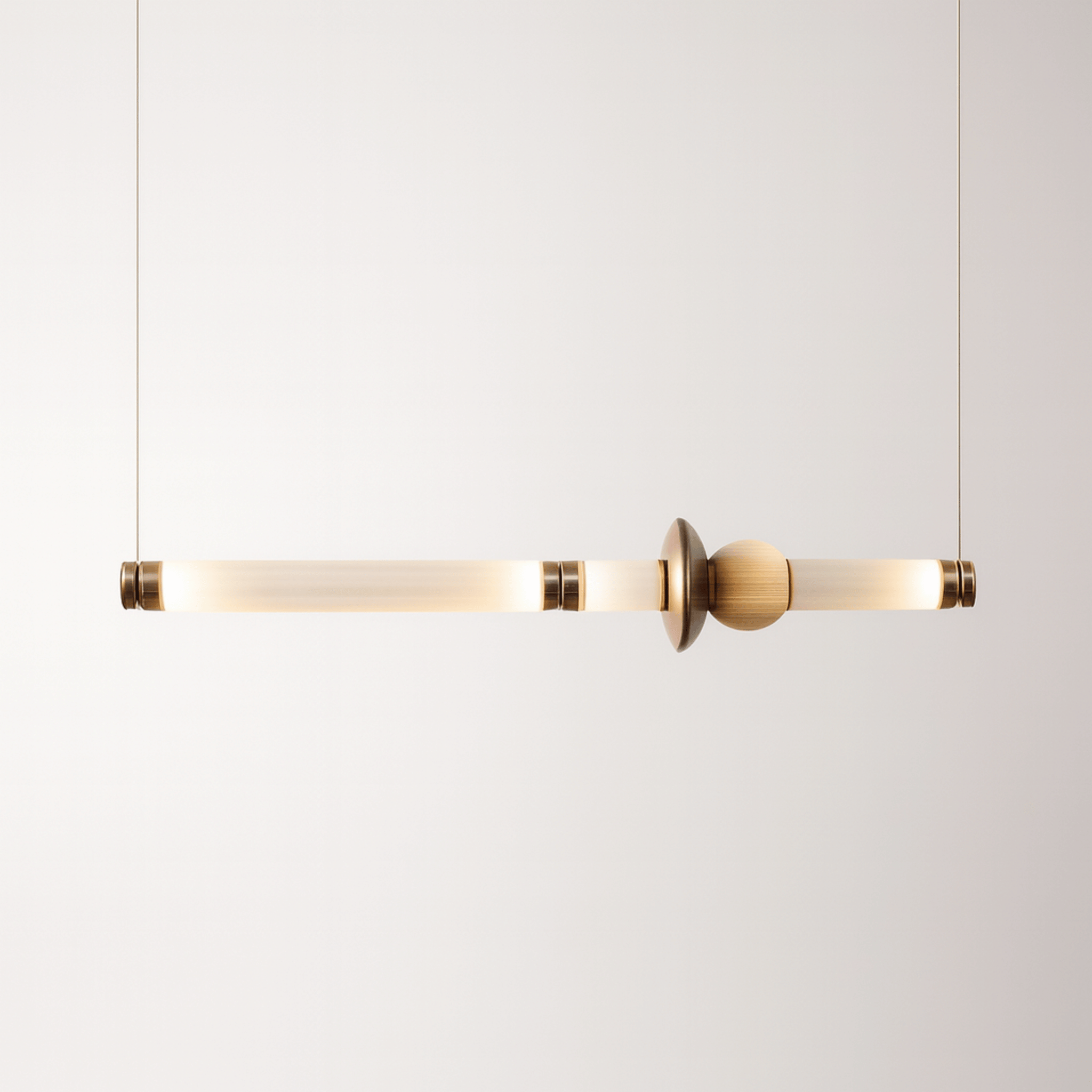 Nordic Glass Bar Chandelier — Warm LED Dining Light, 39.3’’, Ceiling Fixtures, Glodstav for Room