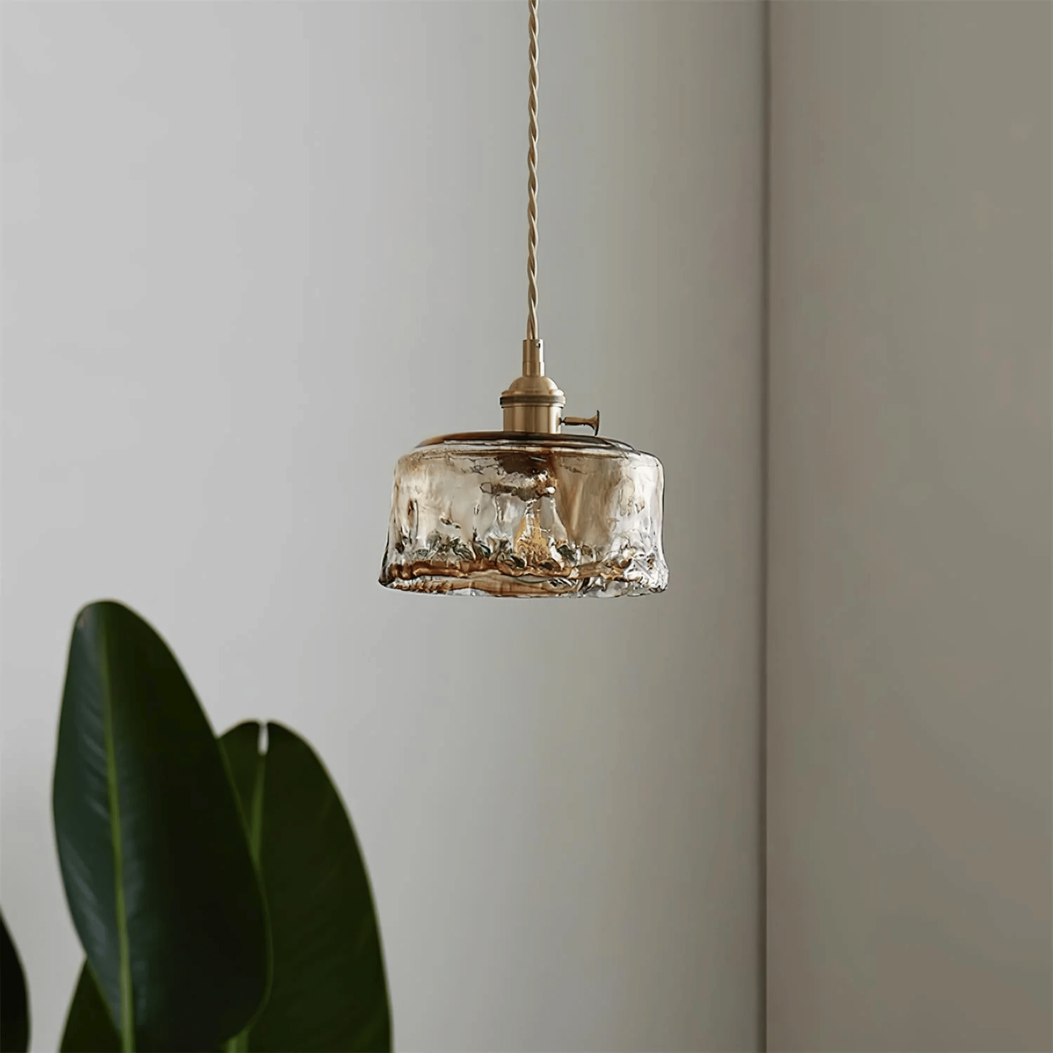 Nordic Copper Pendant Light with Warm Glass Shade, Ceiling Fixtures, Glødvik