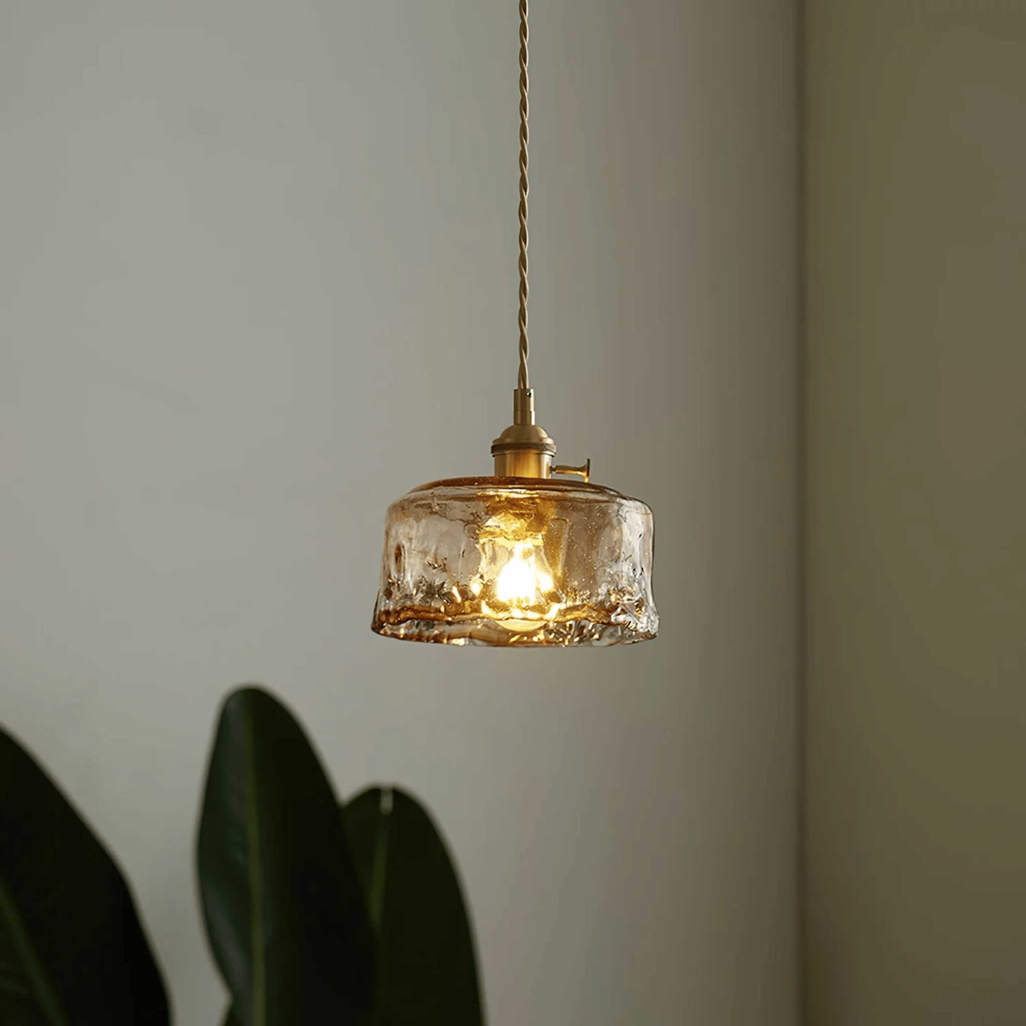 Nordic Copper Pendant Light with Warm Glass Shade, Ceiling Fixtures, Glødvik