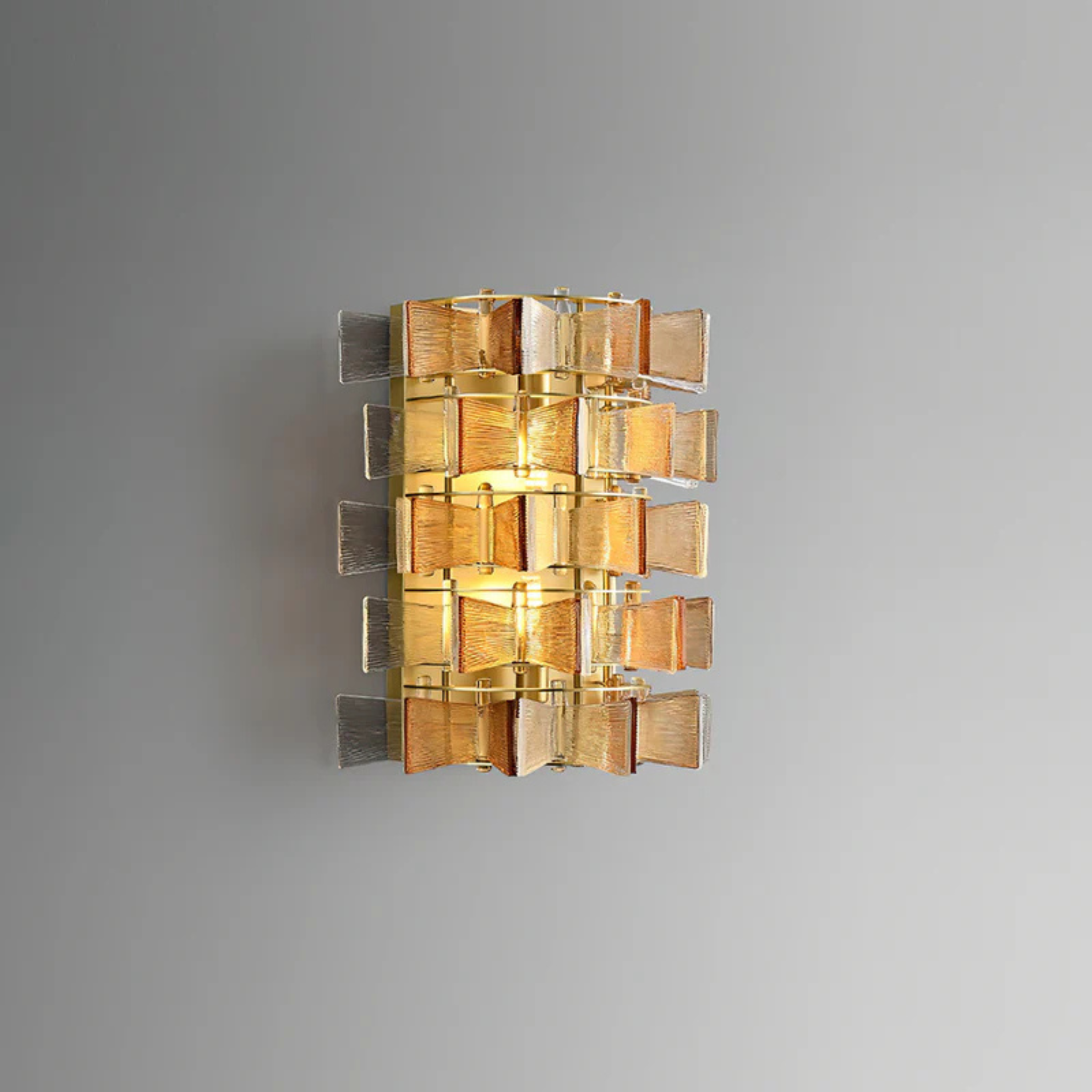 Art Deco Amber Glass Sconce — Nordic Design Skonne, Wall Light Fixtures, Glödra Stained