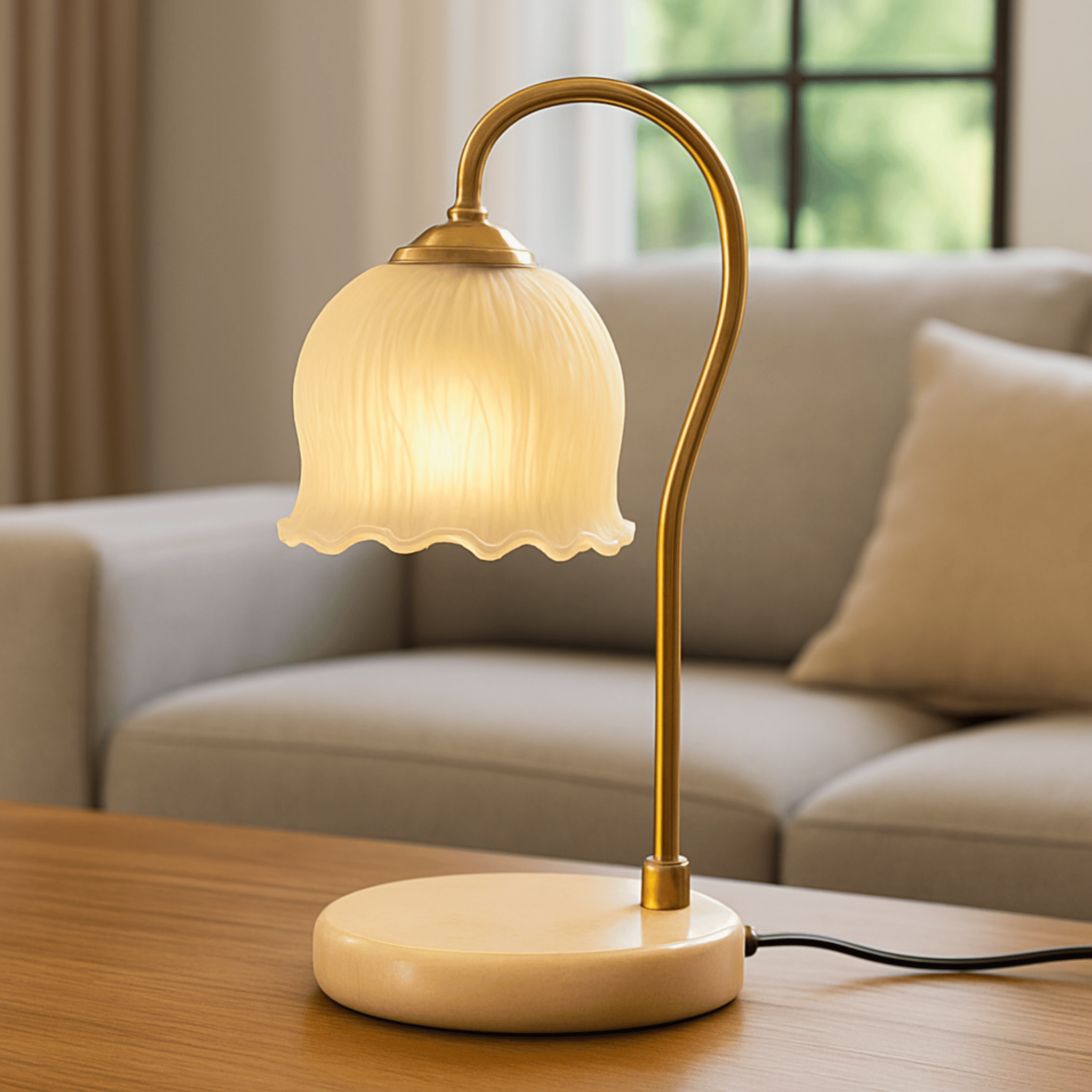 Dimmable Glass Candle Warmer Lamp with Timer | Skonne, Table Lamps, Glödra