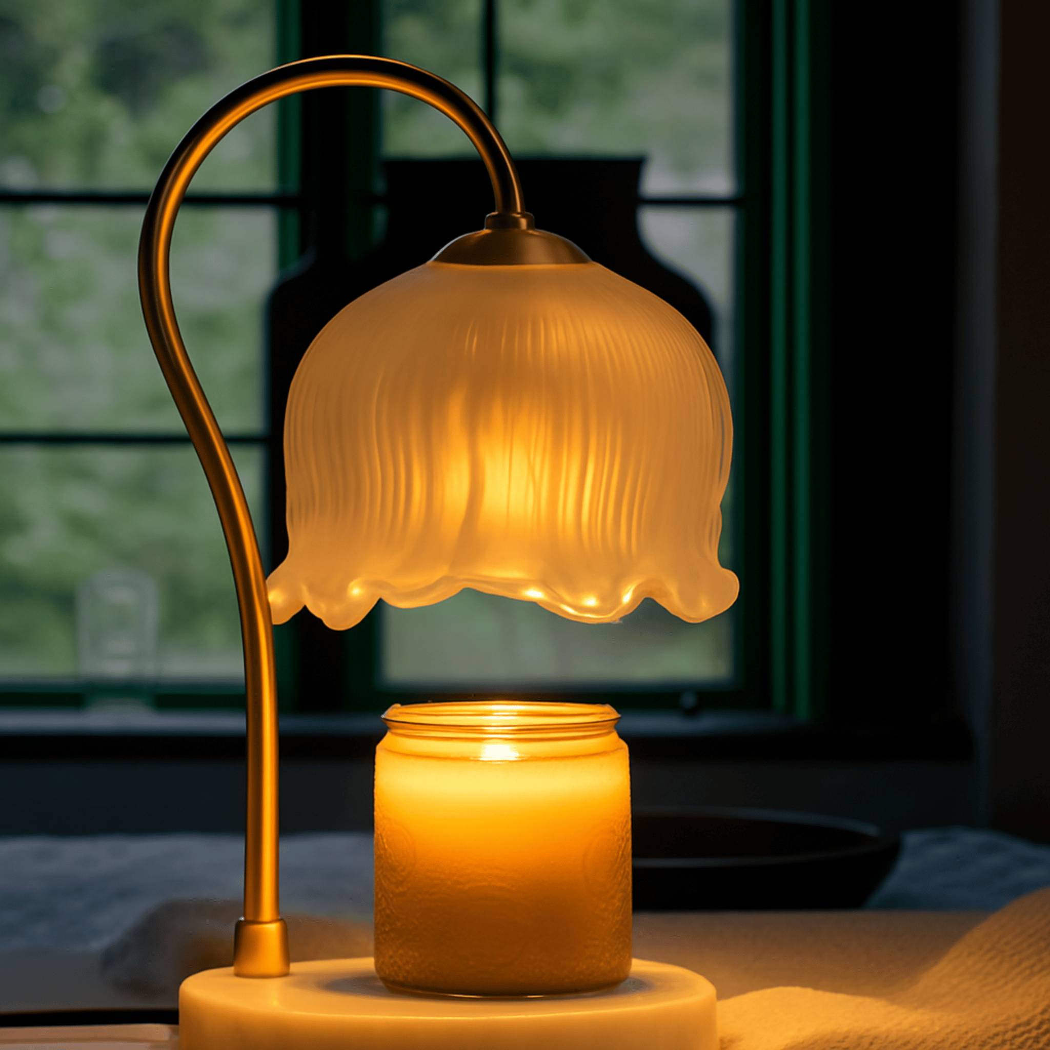 Dimmable Glass Candle Warmer Lamp with Timer | Skonne, Table Lamps, Glödra